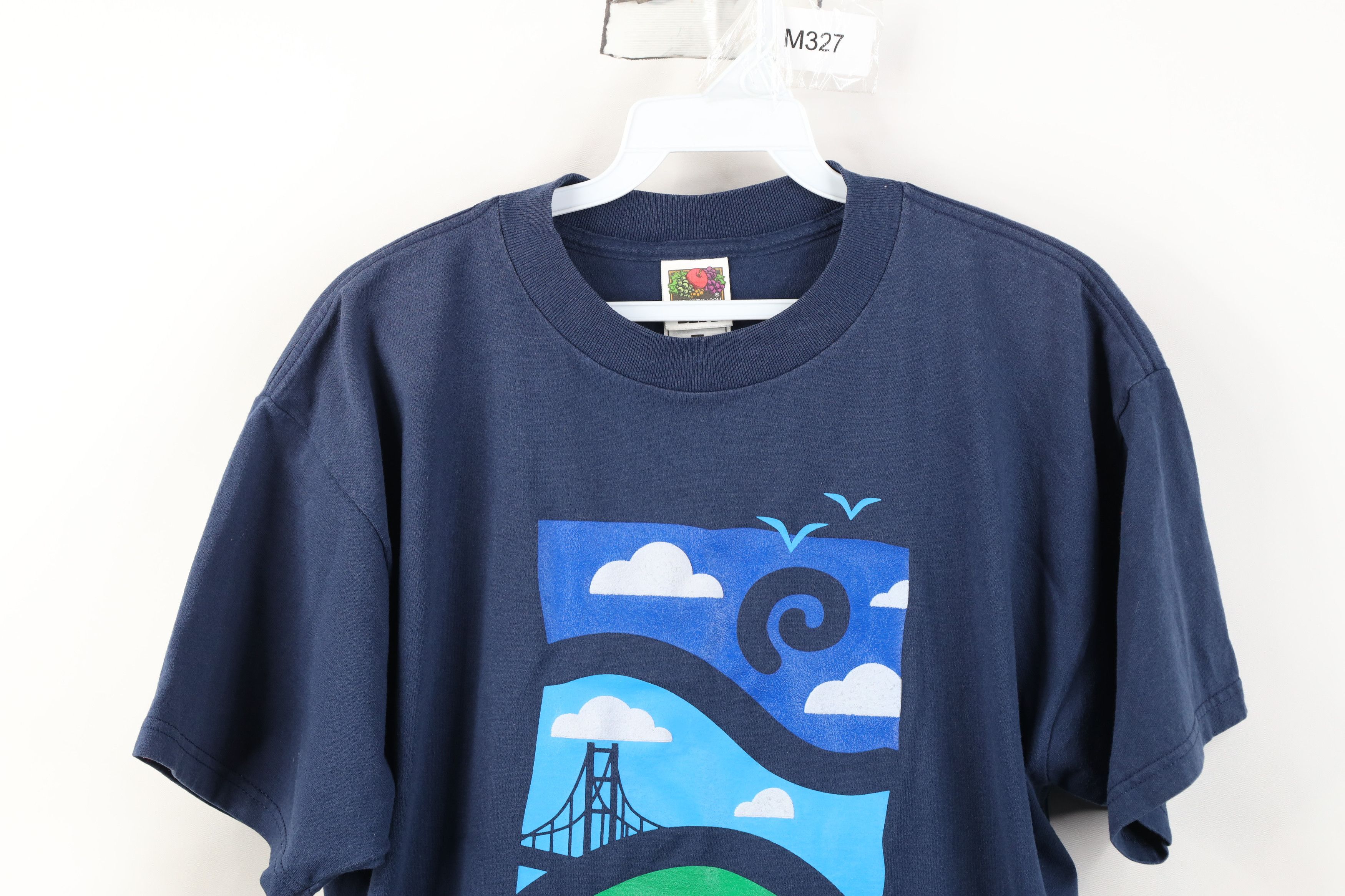 Vintage Vintage 90s Mackinac Island 8 Mile Run Walk T-Shirt Blue Size US L / EU 52-54 / 3 - 2 Thumbnail