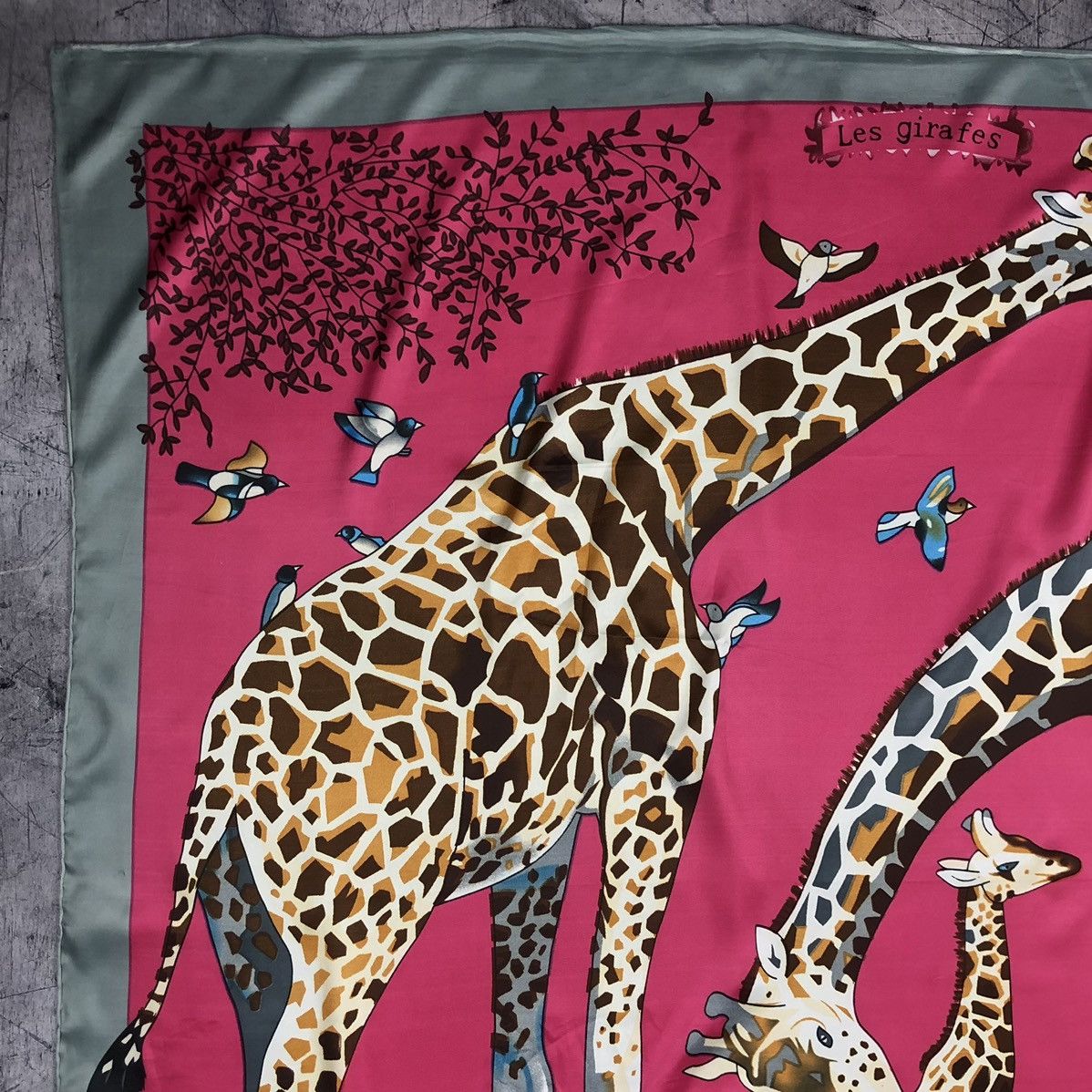 Hermes × Vintage Vintage 90s Hermes Paris Les Girafes Silk Designer Scarf y2k Size ONE SIZE - 4 Thumbnail