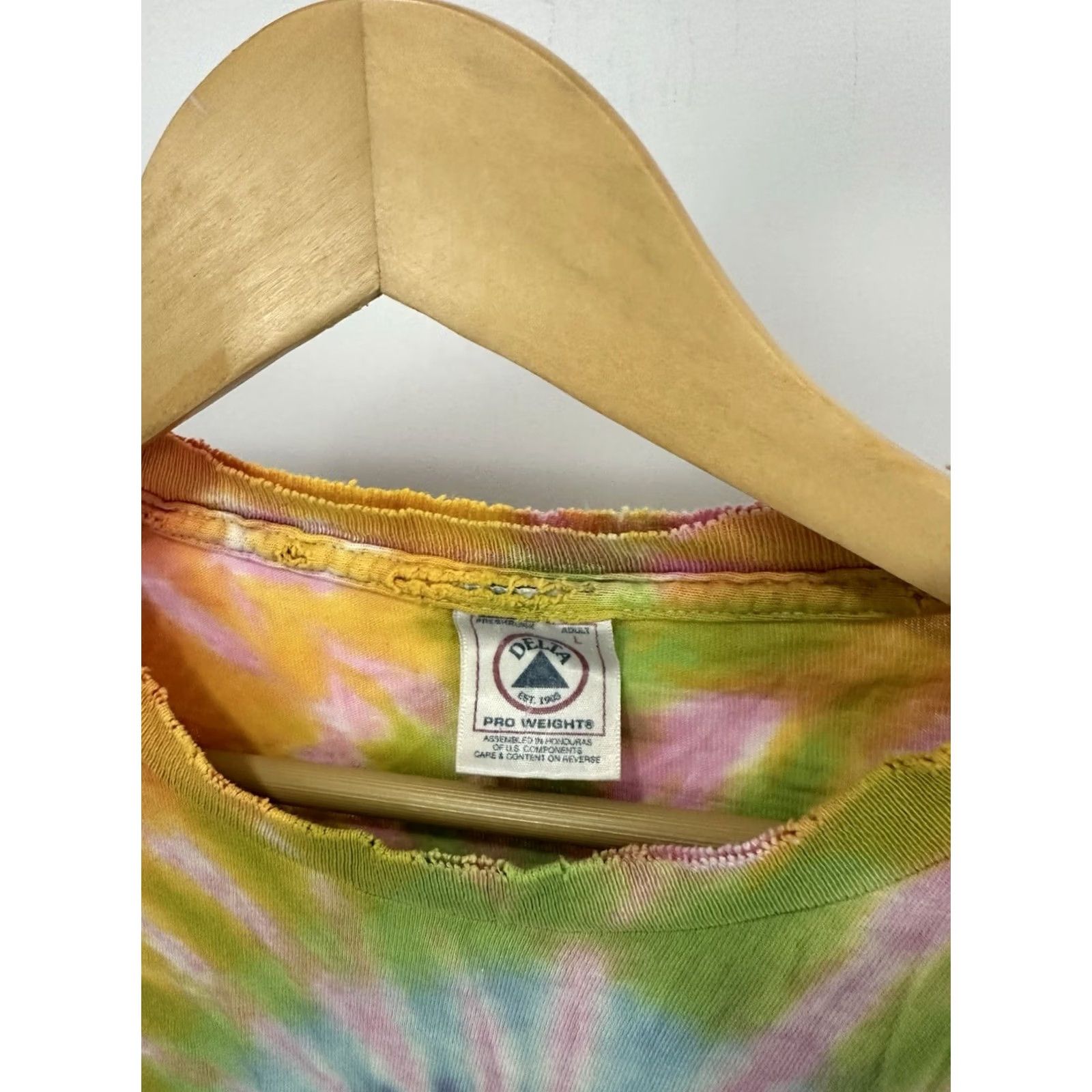 Delta VTG Delta T-Shirt Long Sleeve L Multicolor Distressed Thrashed Worn Cotton Grunge 90s Workwear Mens Size US L / EU 52-54 / 3 - 3 Thumbnail
