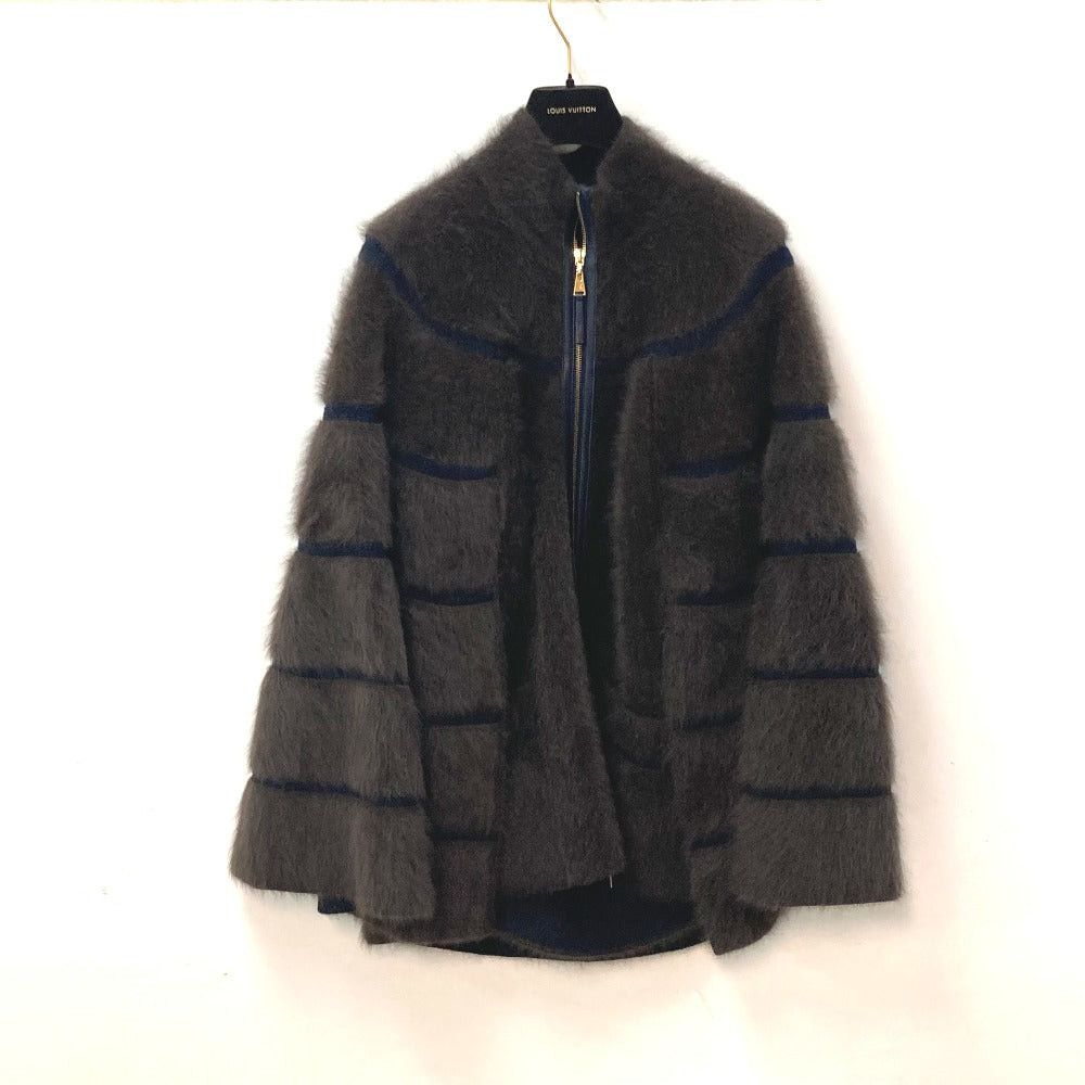Louis Vuitton Louis Vuitton Outer Apparel (Clothing) Knit Fur Zip-Up Cape Poncho Wool Women Brown Size ONE SIZE - 1 Thumbnail