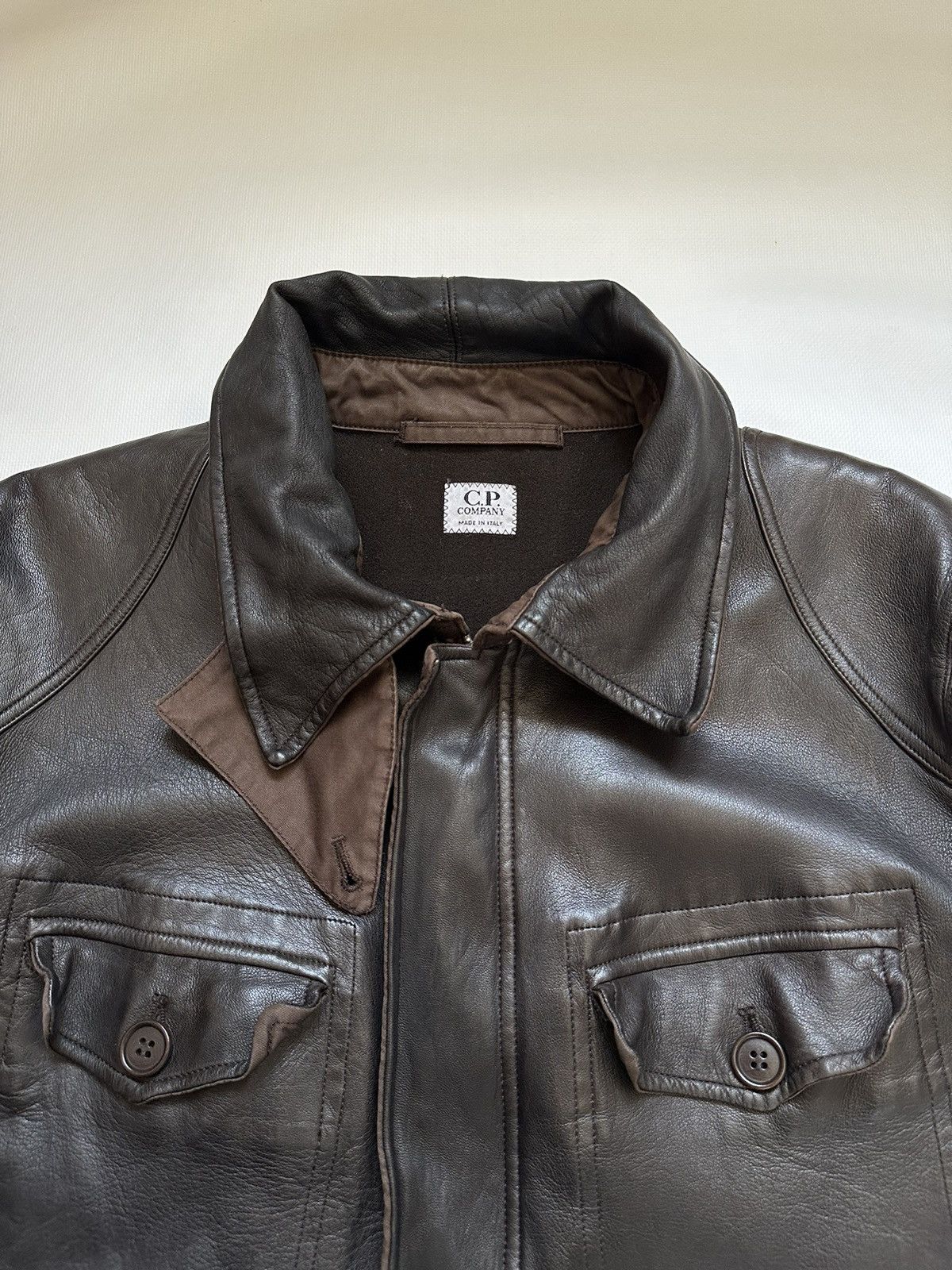 Vintage 2005AW C.P.COMPANY MADE IN ITARY LEATHER SWITCHING COAT Size US M / EU 48-50 / 2 - 10 Thumbnail