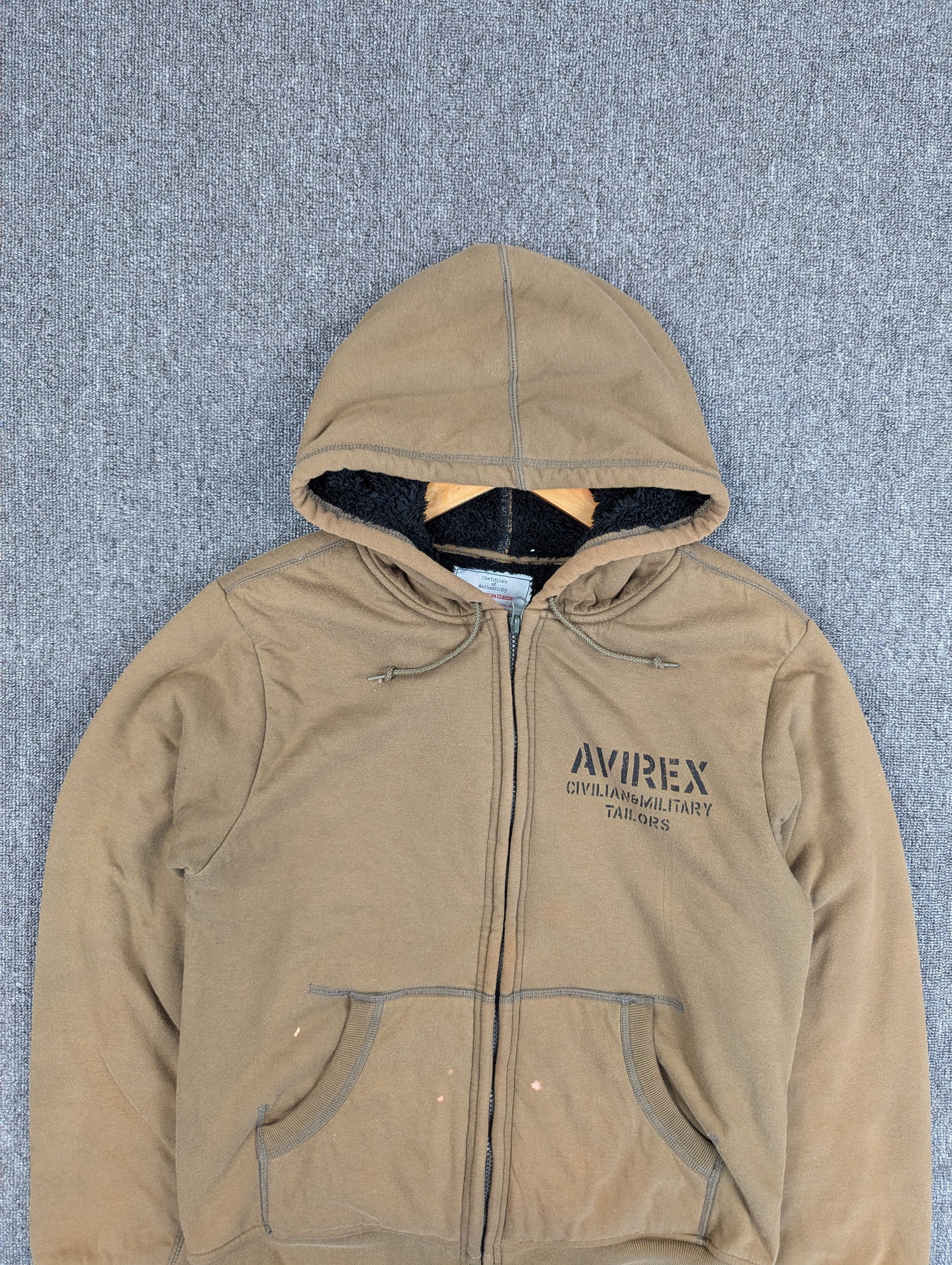 Avirex Avirex U.S.A Distressed Sherpa Lined Hoodie Zipper Size US M / EU 48-50 / 2 - 2 Thumbnail
