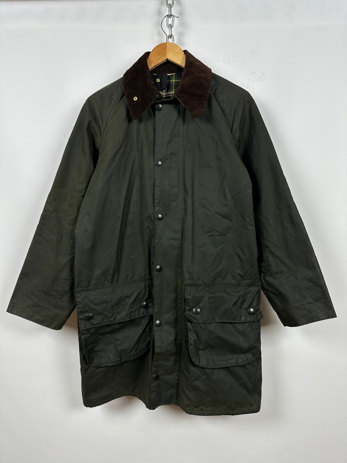 Barbour Vintage Barbour Border Waxed Coat Jacket Made in England