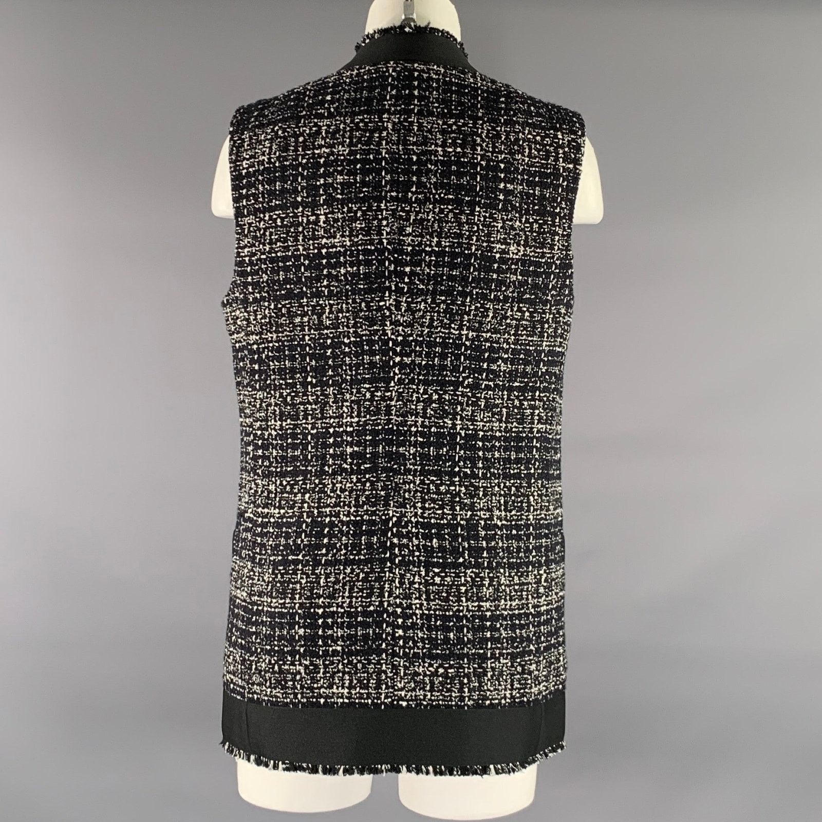 Akris AKRIS Size L Black White Polyester Blend Sleeveless Vest Size US L / EU 52-54 / 3 - 4 Thumbnail