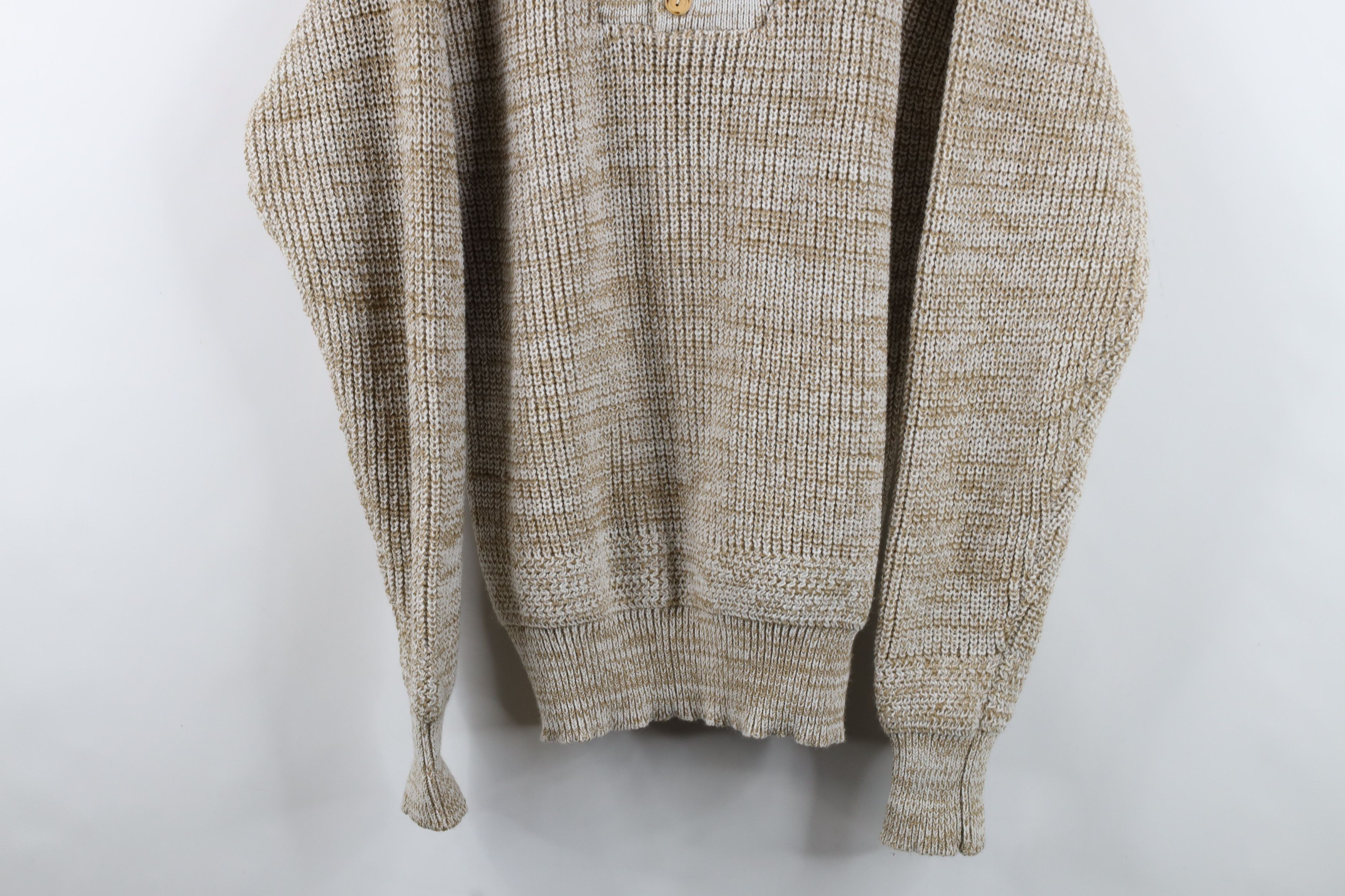 Vintage Vintage 70s Streetwear Chunky Ribbed Knit Henley Sweater Size US XL / EU 56 / 4 - 3 Thumbnail