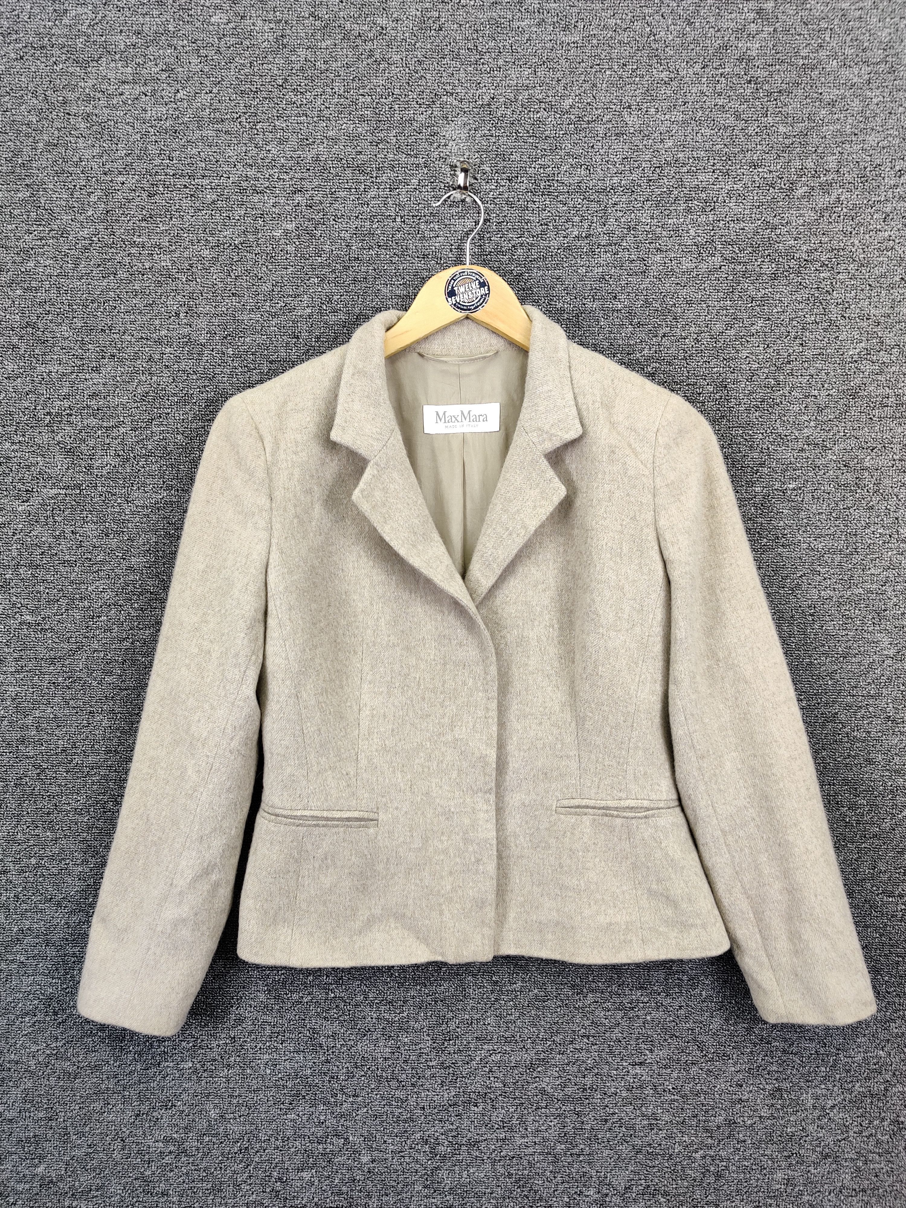 Vintage Max Mara Wool Single Breasted Cropped Coat