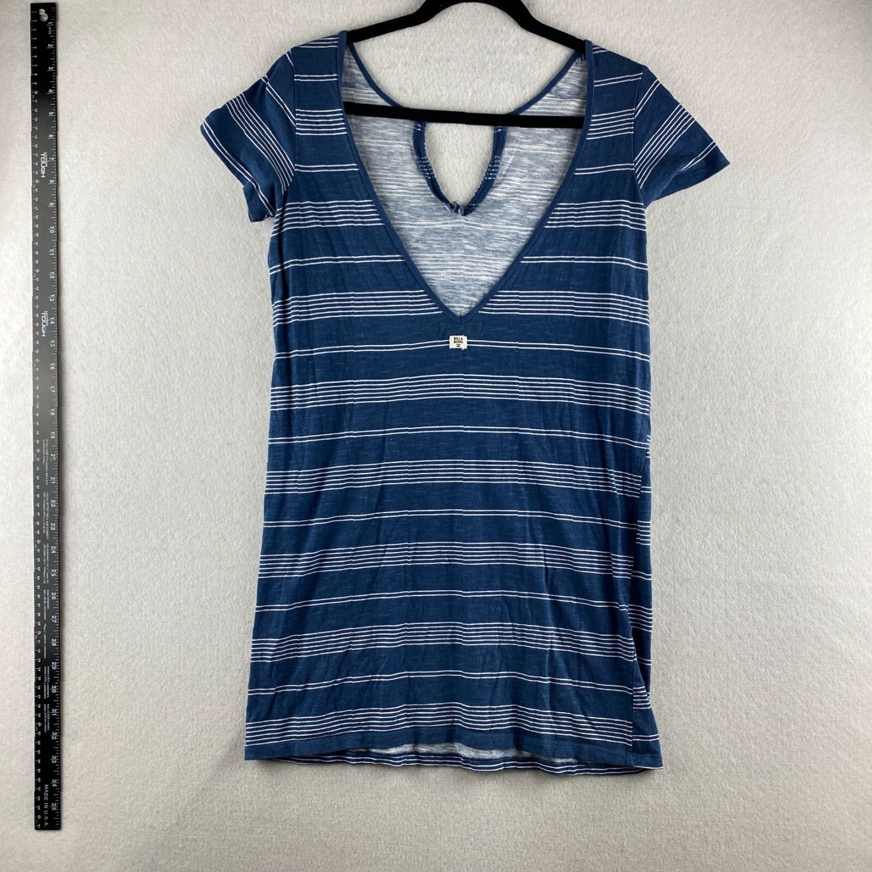 Billabong Billabong Shirt Womens M Blue Striped Cap Sleeve Soft Knit Casual Regular Color Blue Logo Accents Modern Weekend Style Mens? Size M / US 6-8 / IT 42-44 - 7 Thumbnail