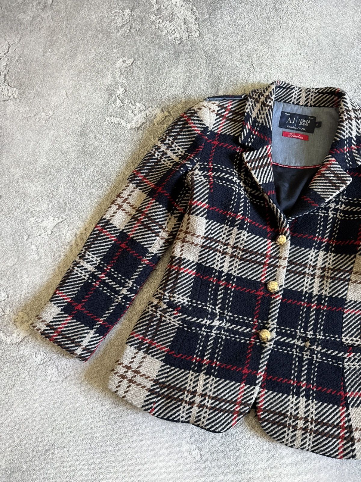 Armani Armani Jeans USA4/EU40 wool Chekered jacket blazer casual Size S / US 4 / IT 40 - 8 Thumbnail