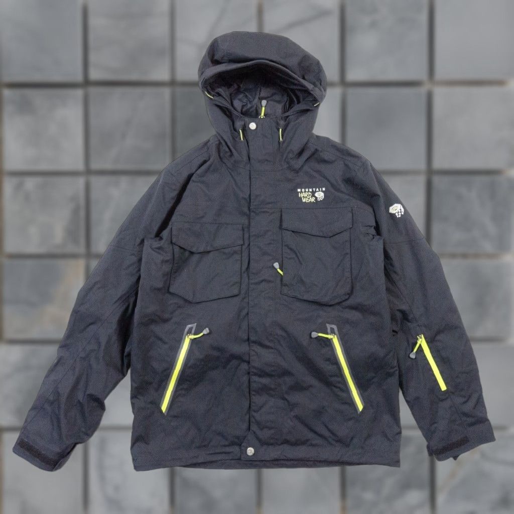 VINTAGE Mountain Hardwear Men's Jacket Windbreaker Raincoat Softshell Water Resistant Small Black Outdoor Winter Spring Fall