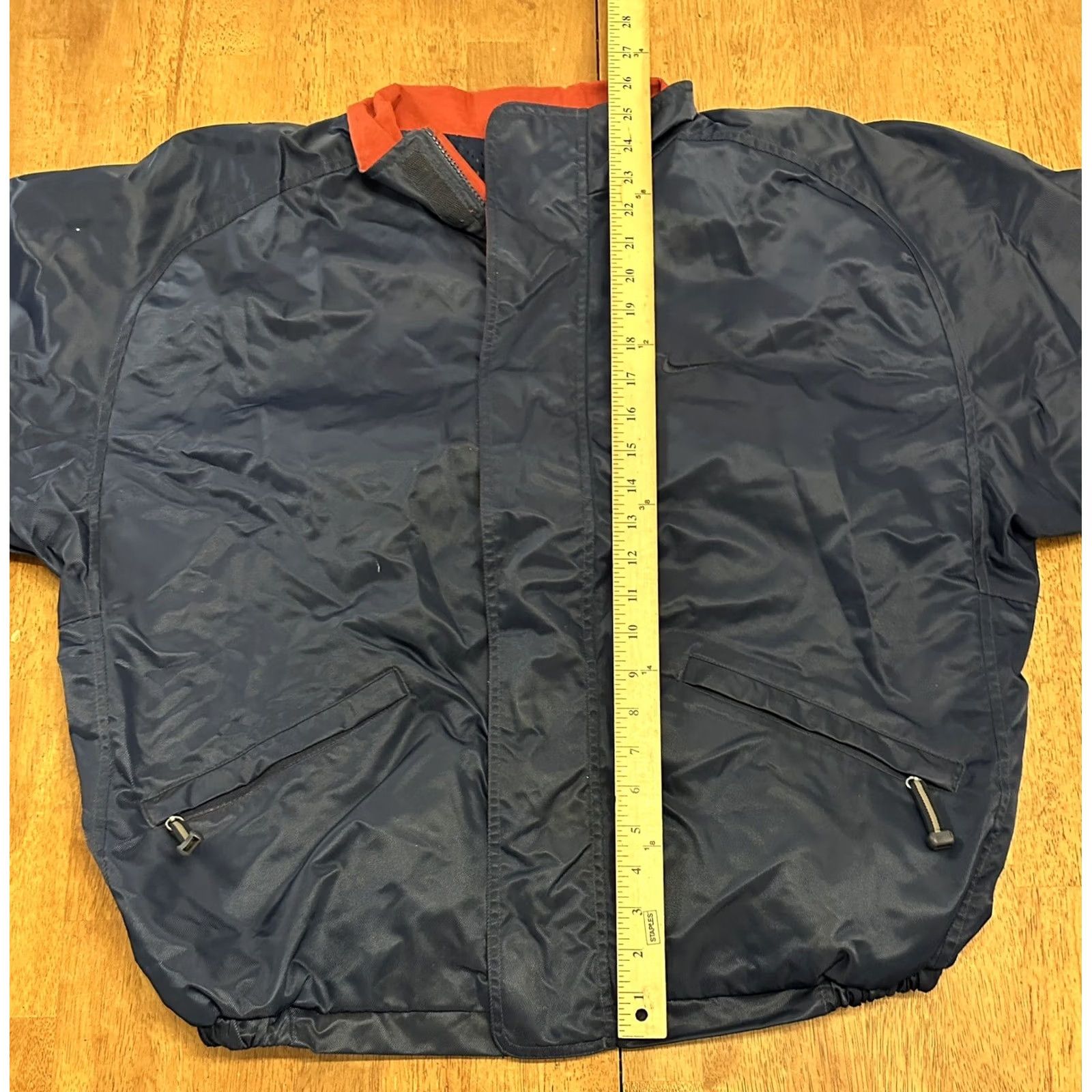 Nike VINTAGE Nike Jacket Nylon Full Zip 90s Navy Blue Mens L Size US L / EU 52-54 / 3 - 6 Thumbnail