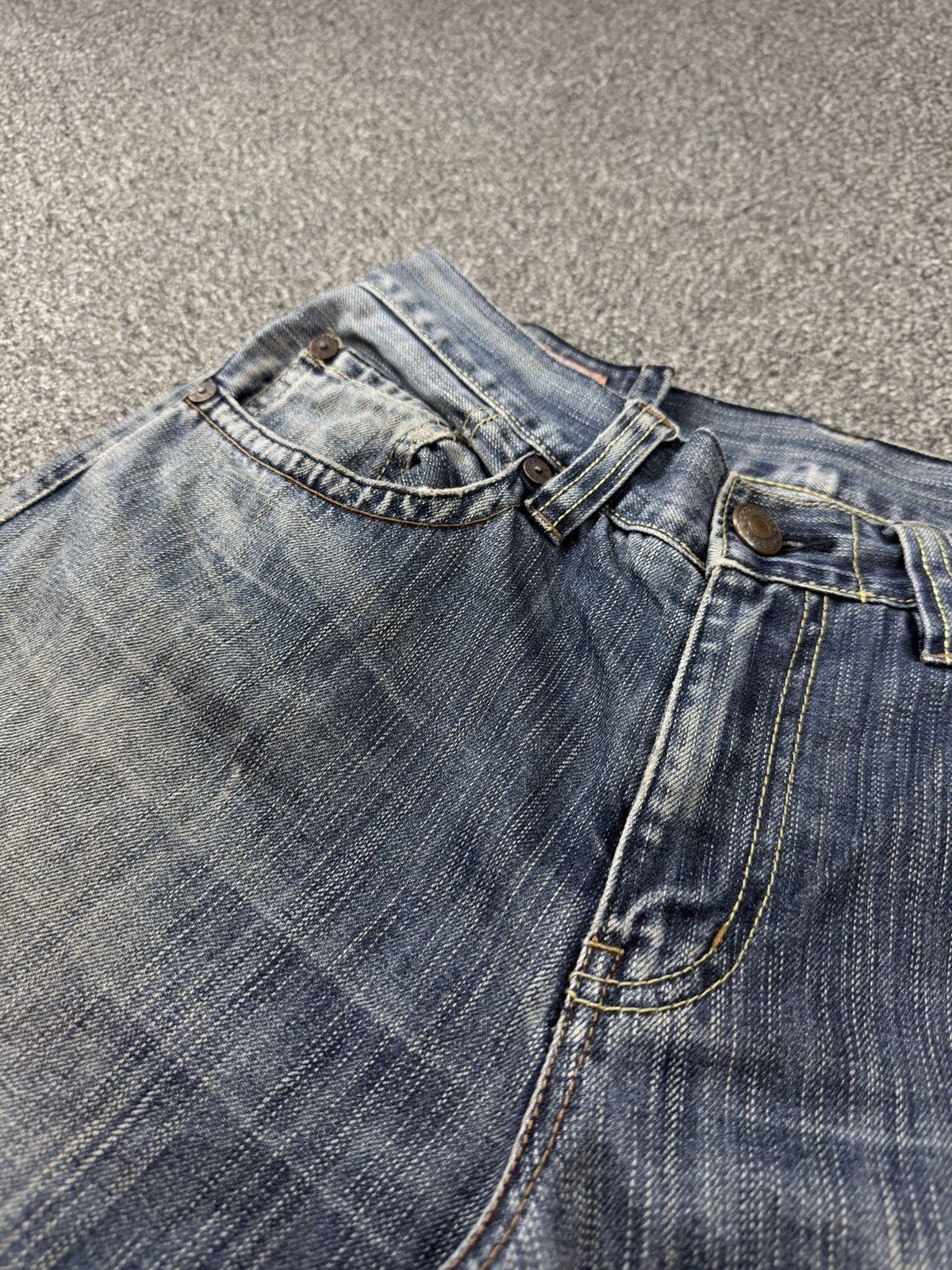 Karakuri Tamashii Japanese Embroidered Handfoot Distressed Y2K Denim Size US 30 / EU 46 - 12 Thumbnail