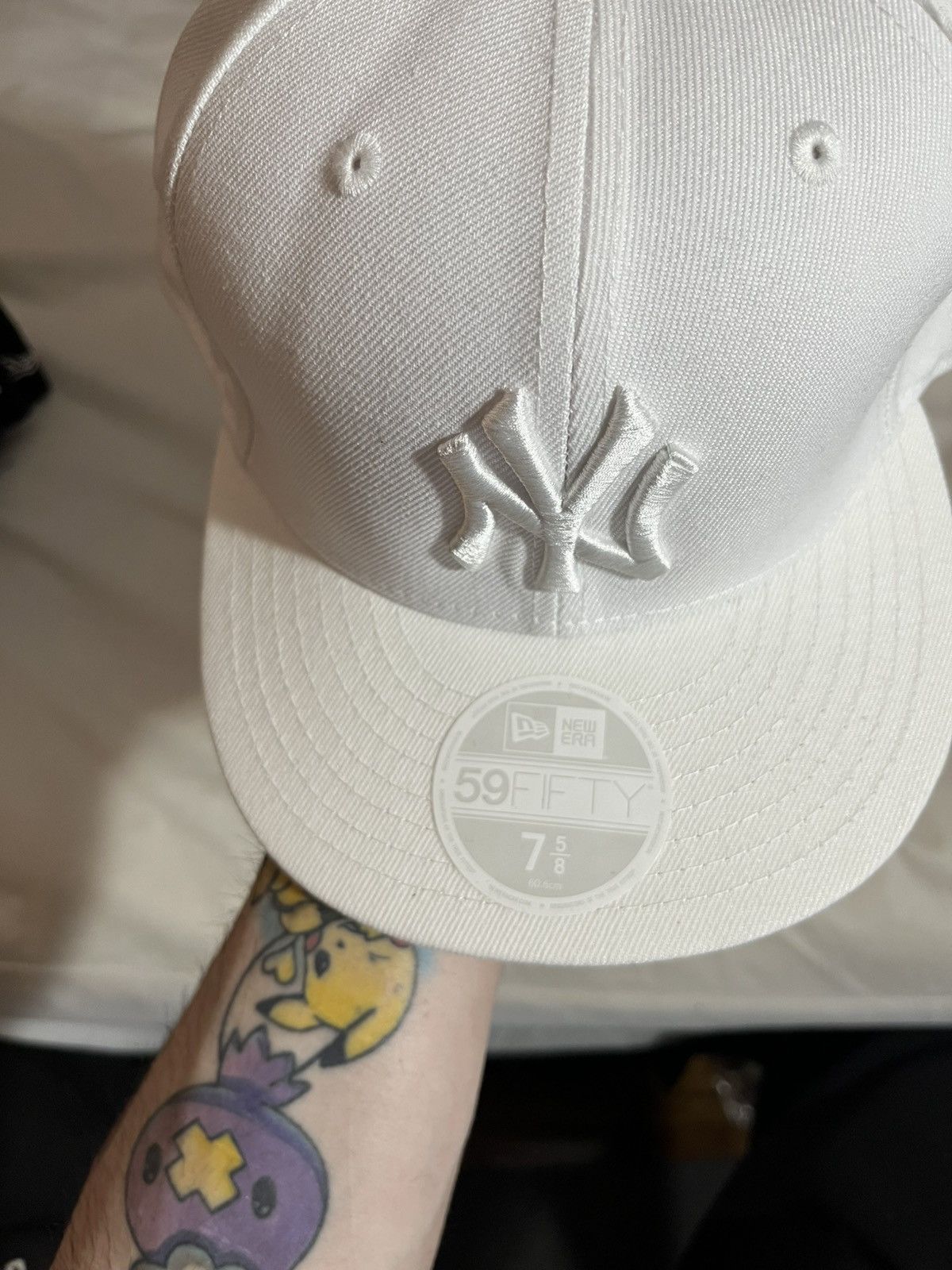 New York Yankees Ny yankees fitted hat 59fifty white 7 5/8 Size ONE SIZE - 2 Thumbnail