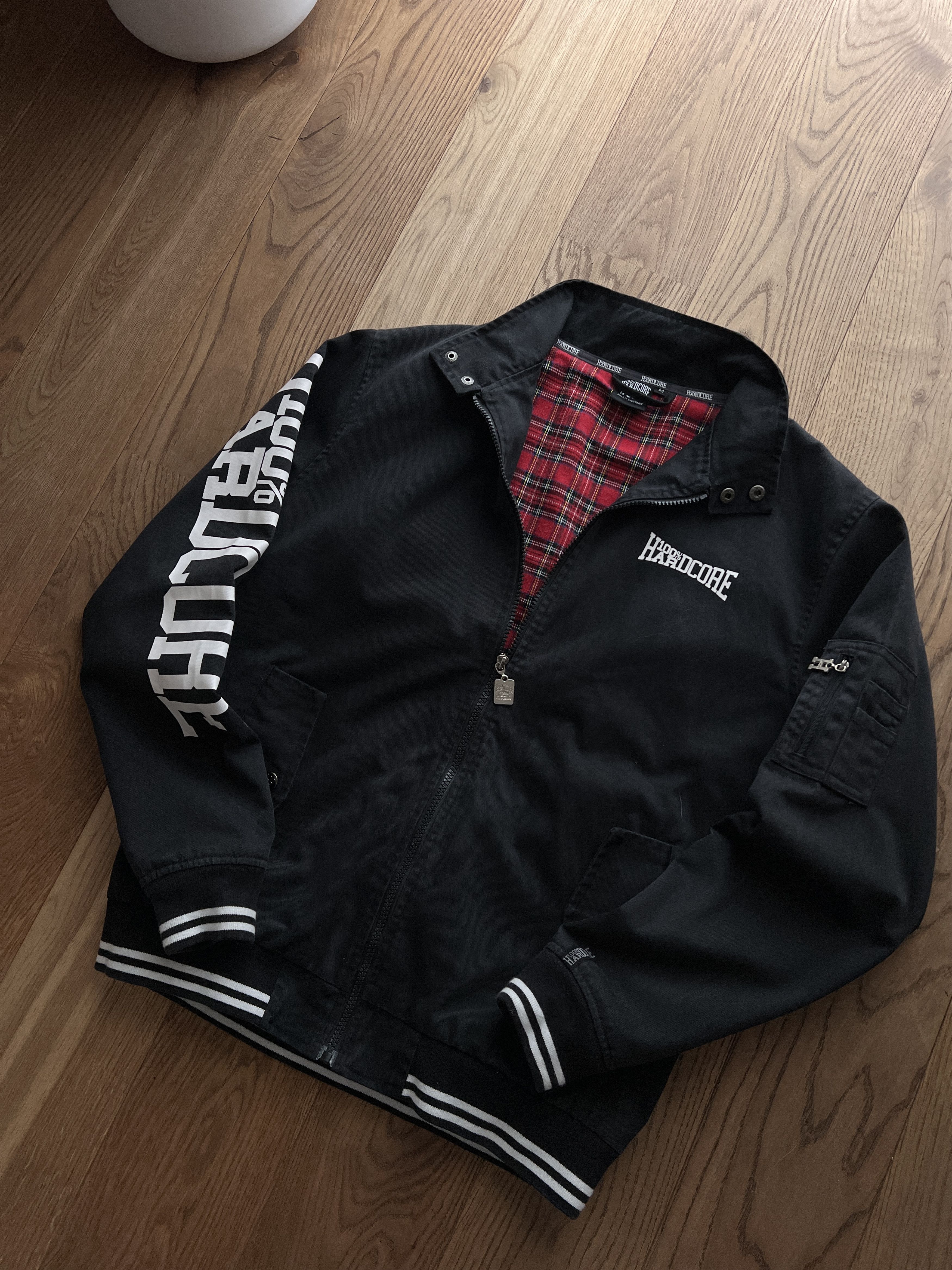Thunderdome CRAZY Hardcore True VTG 00s bomber jacket plaid pitbull PUNK Size US M / EU 48-50 / 2 - 21 Thumbnail