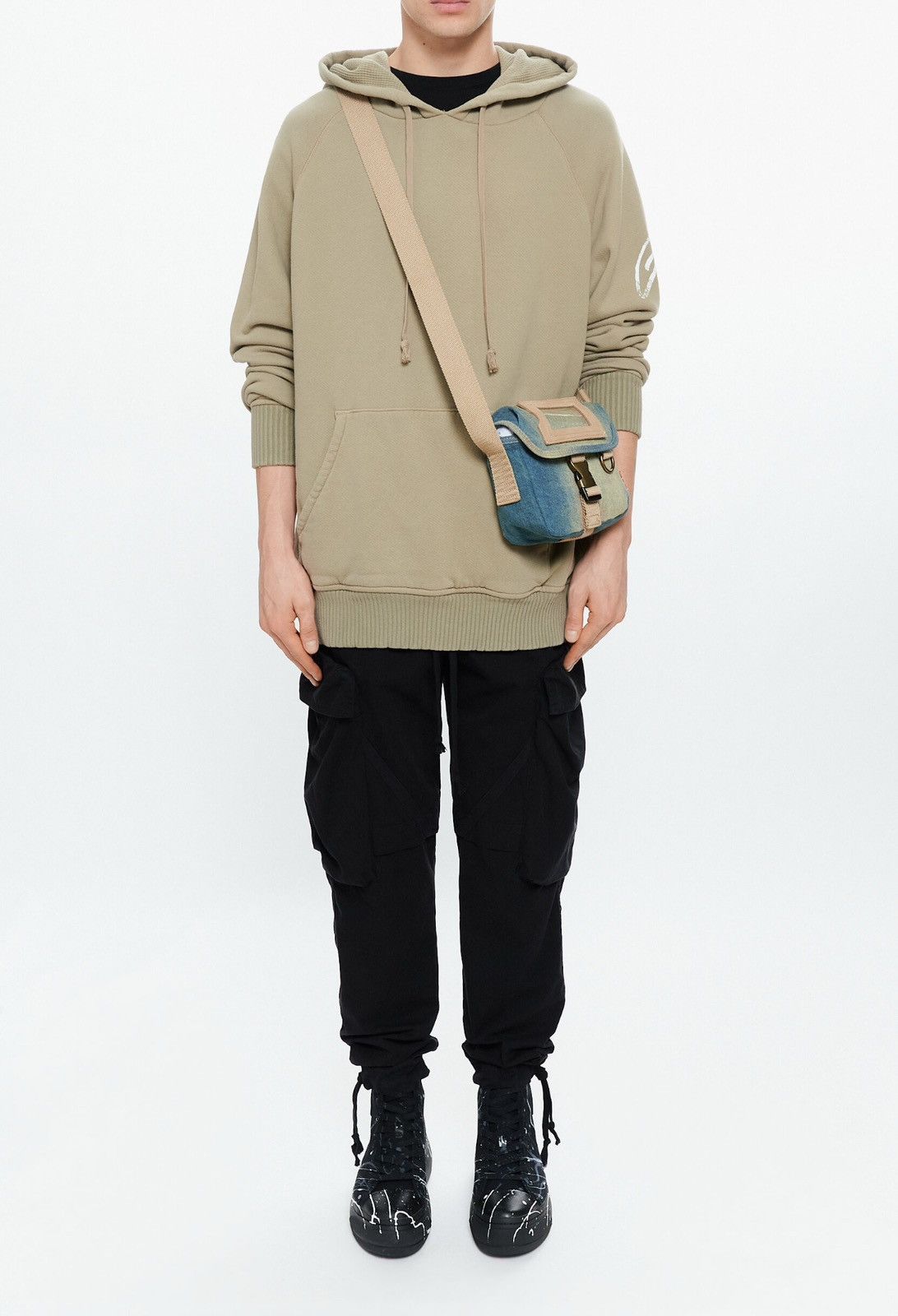 Greg Lauren Last Size Greg Lauren Khaki Cotton Oversized Hoodie Size US XL / EU 56 / 4 - 4 Thumbnail