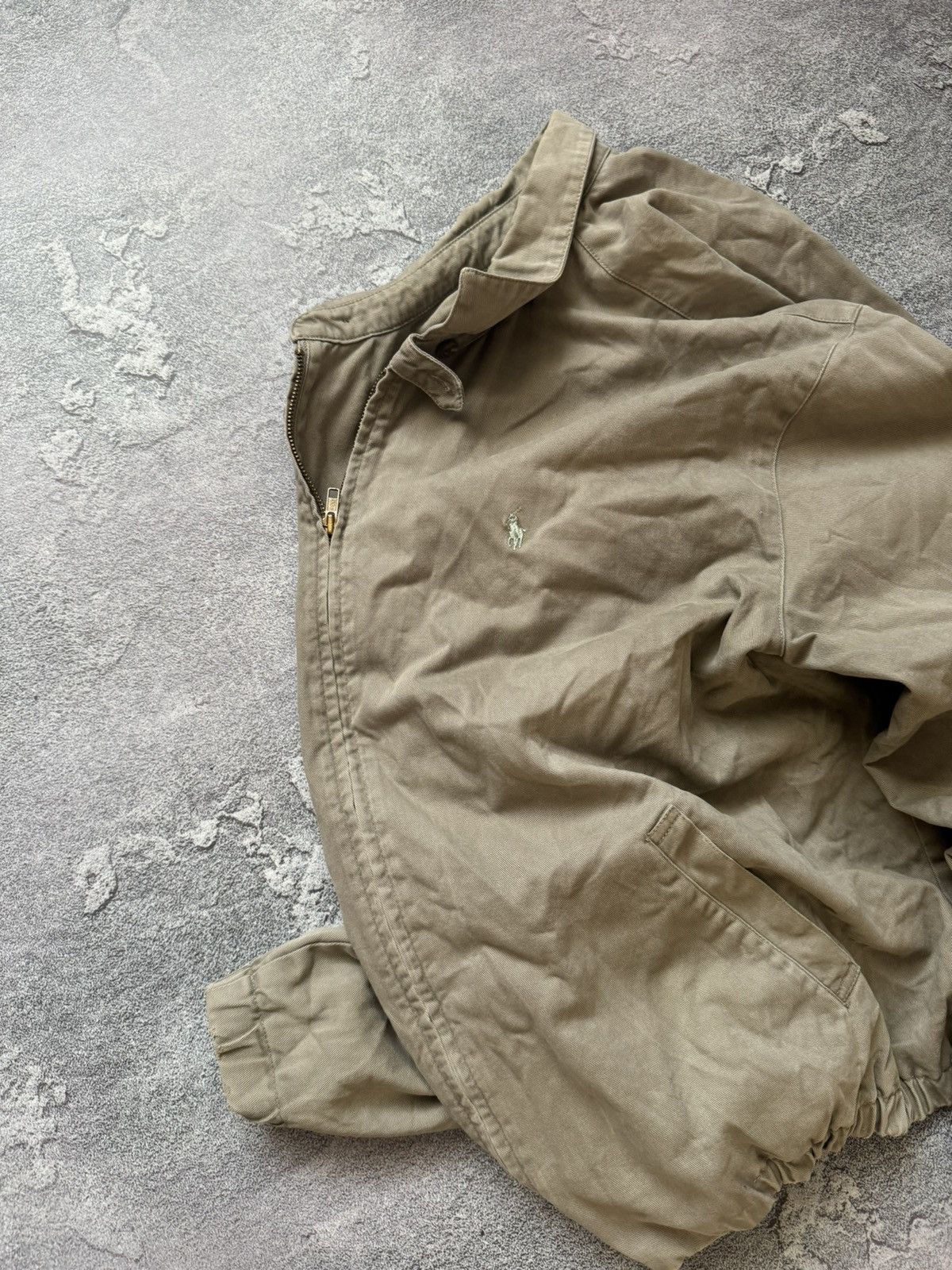 Polo Ralph Lauren × Vintage Polo Ralph Lauren XL 90s zip jacket bomber beige long sleeve Size US XL / EU 56 / 4 - 24 Thumbnail