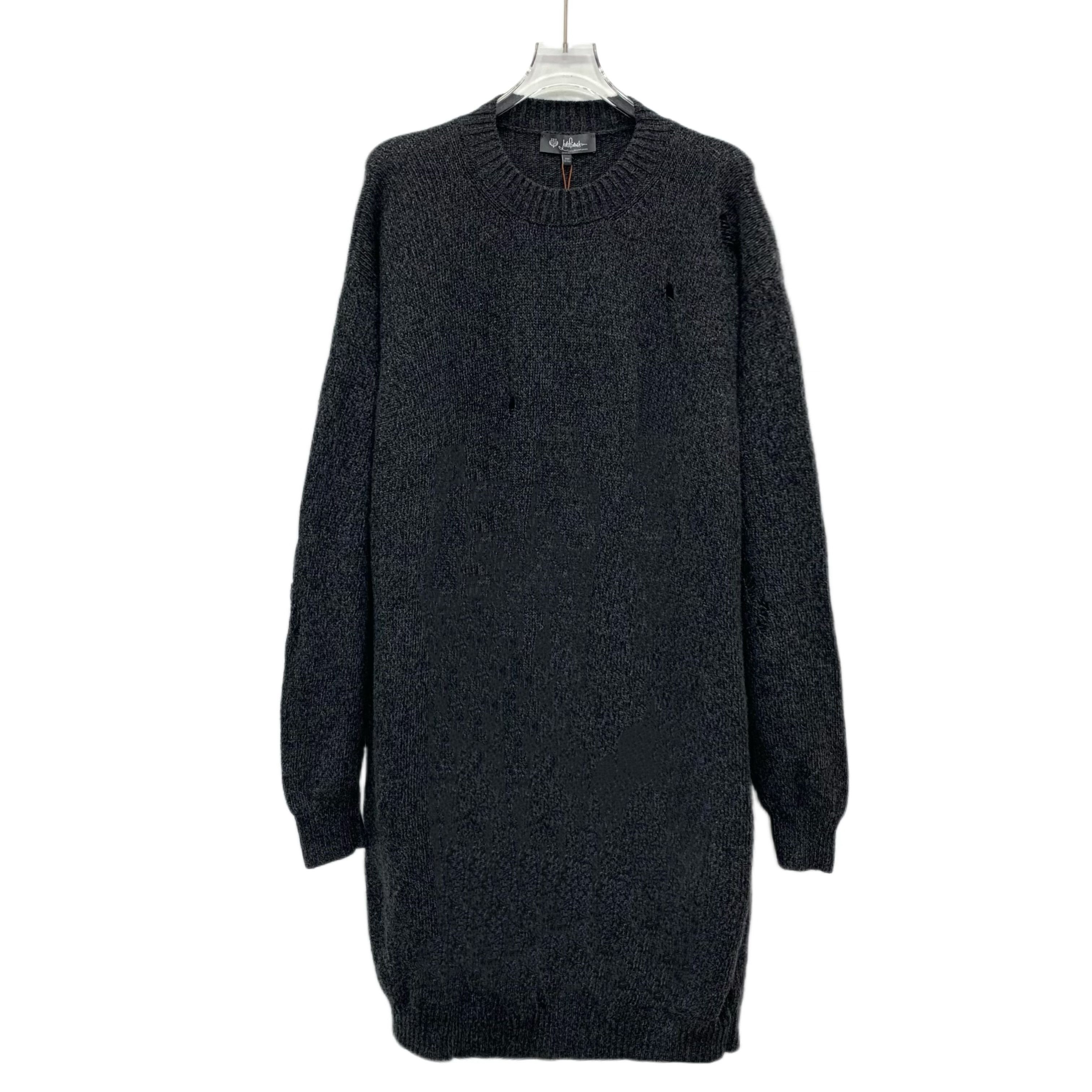 Loro Piana Loro Piana Cashmere Knit Dress Black-Grey (L) Size L / US 10 / IT 46 - 1 Thumbnail