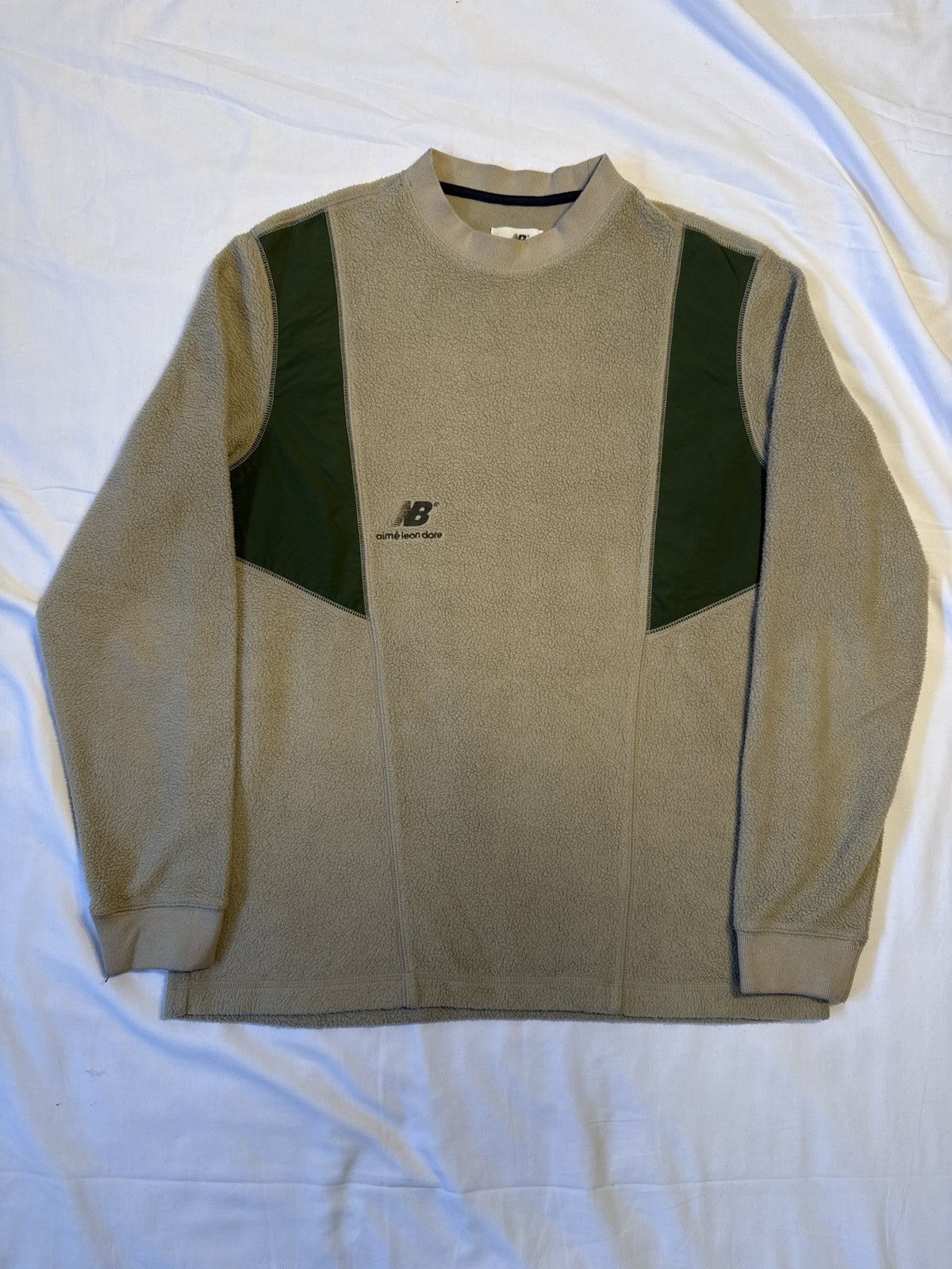 New Balance x Aime Leon Dore Oatmeal Panel Fleece Tee
