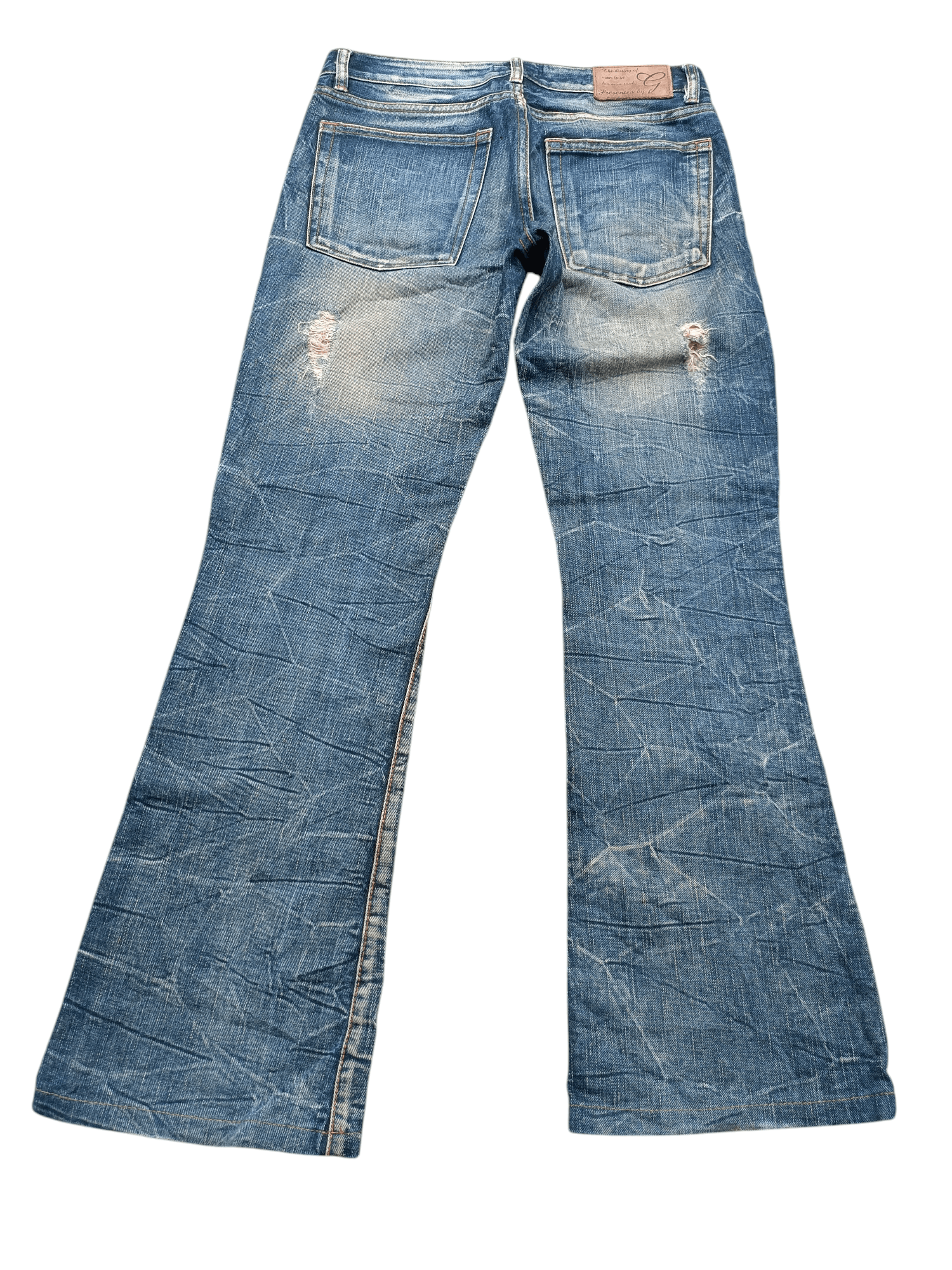 Japanese Brand Flared Bootcut Distressed Whiskers Japanese Brand GOA Denim Size US 30 / EU 46 - 8 Thumbnail