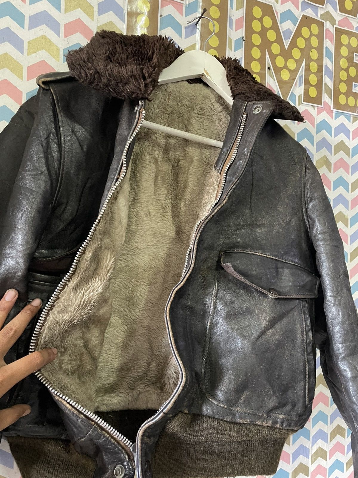 Vintage VINTAGE 80s A2 LEATHER Size US M / EU 48-50 / 2 - 3 Thumbnail