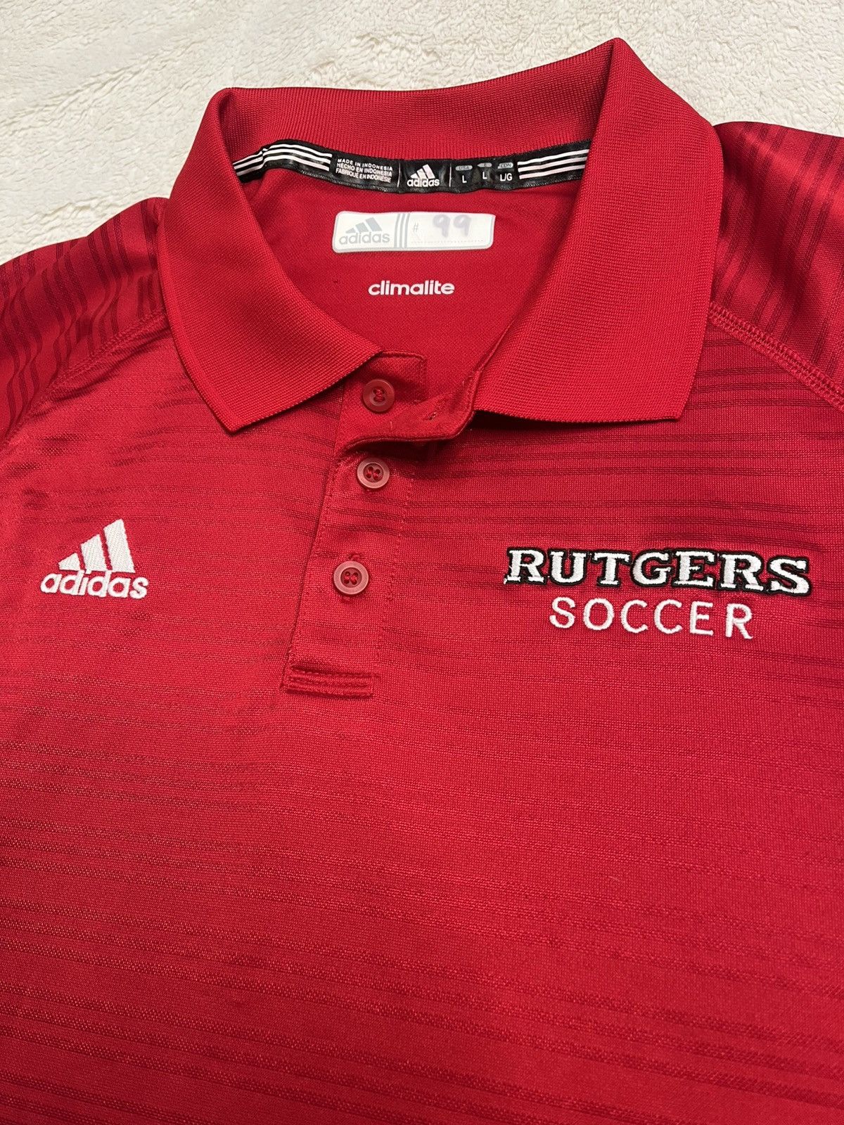 Adidas Adidas NCAA Rutgers Knights Soccer Team Issue Polo T Shirt Size US L / EU 52-54 / 3 - 2 Thumbnail