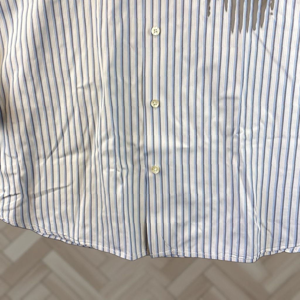 Banana Republic Banana Republic Dress Shirt Men L Cotton Beige Striped/87-56 Standard Cuff Point Collar, Classic Fit, 100% Cotton, Regular, Long Sleeve Size 42R - 1 Thumbnail