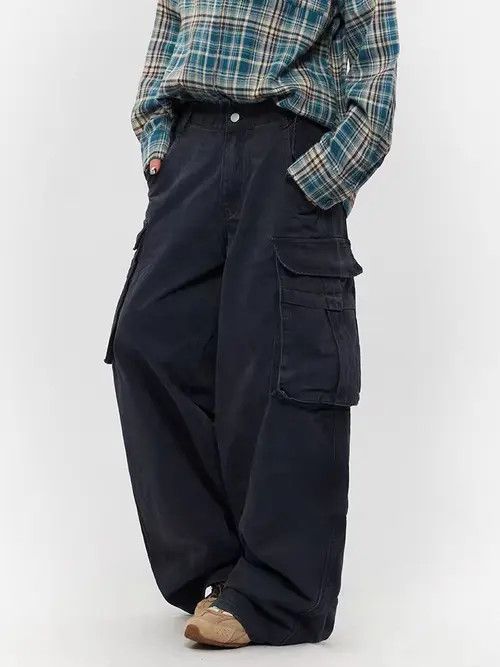 VIBE Workwear baggy vintage washed street Y2K casual trousers Size US 32 / EU 48 - 8 Thumbnail