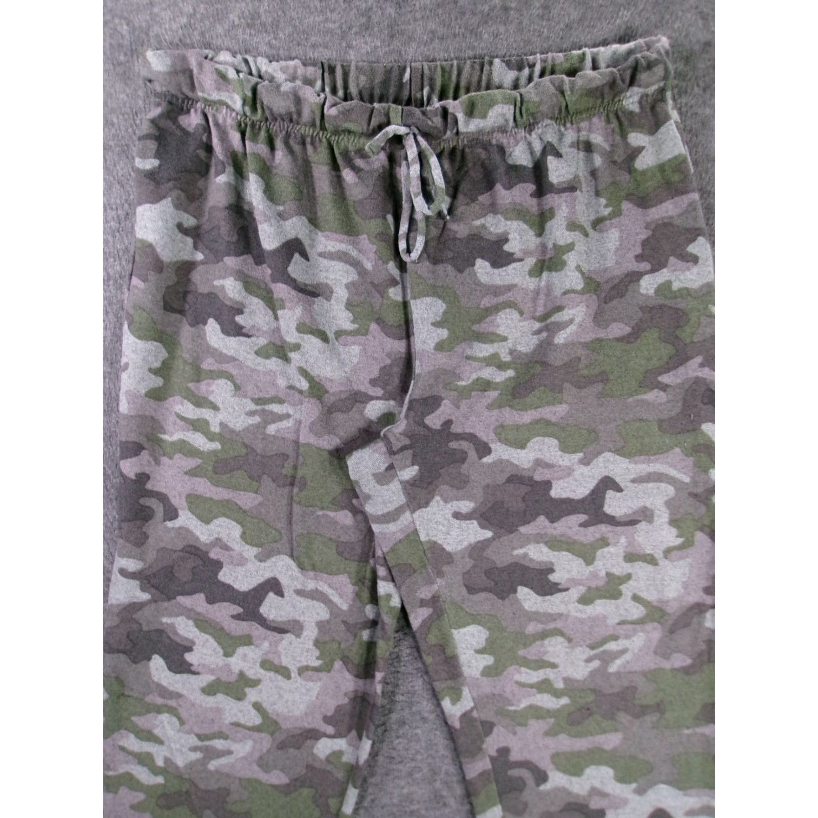 Vintage Time Tru Pants Women Large Camo Jogger Lounge Elastic Waist Drawstring Army Cozy Size 36" / US 14 / IT 50 - 2 Thumbnail