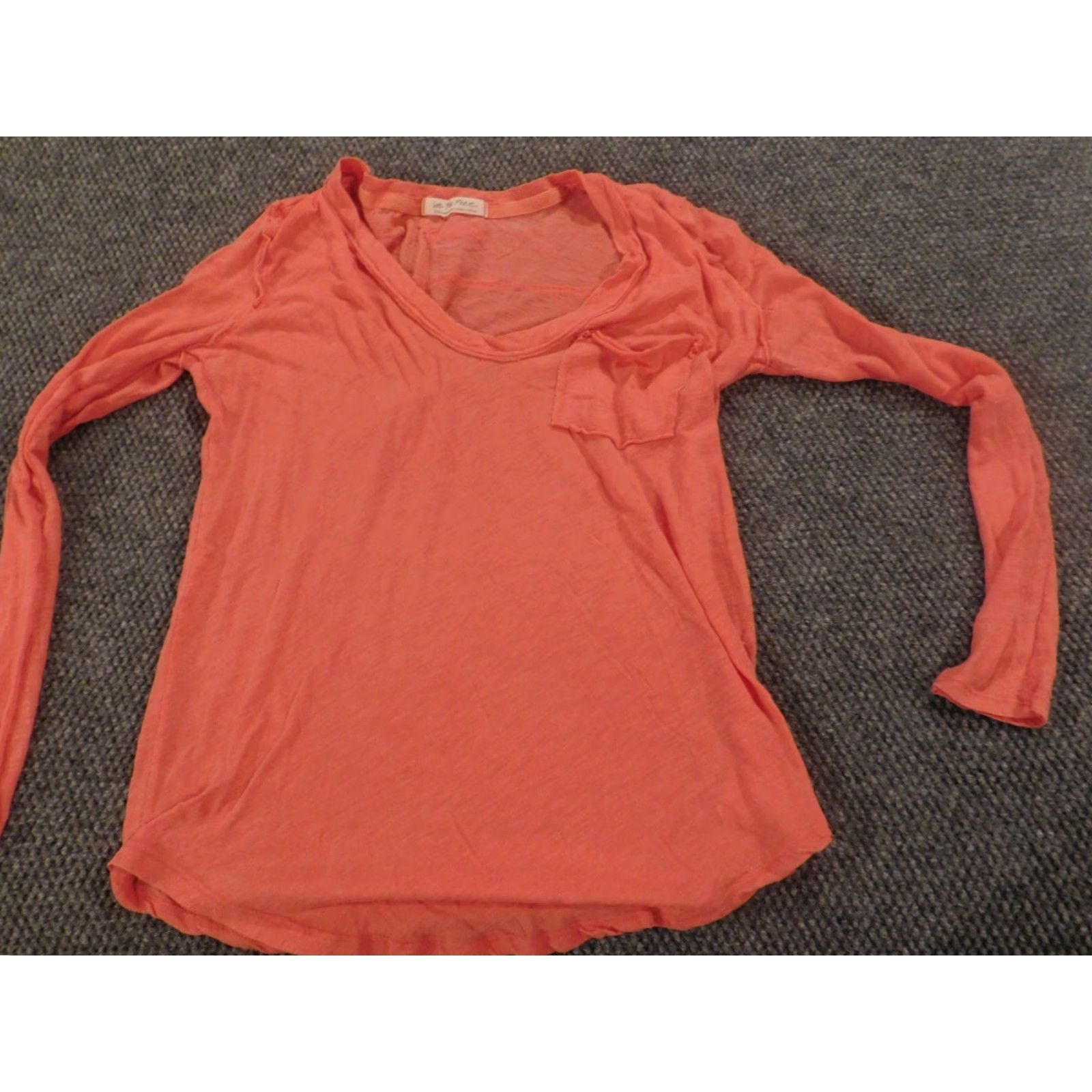Vintage VINTAGE We the Free Womens Blouse XS Pink Stretch Top Long Sleeve V-Neck Casual Sleeve Cotton Polyester Regular Basic Womens Size XS / US 0-2 / IT 36-38 - 3 Thumbnail