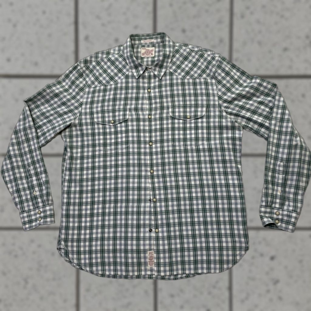 Lucky Brand LUCKY BRAND Pearl Snap Shirt Men XL Western Green Plaid California Fit 90s St. Patrick's Day Art Free-Color? Size US XL / EU 56 / 4 - 1 Thumbnail