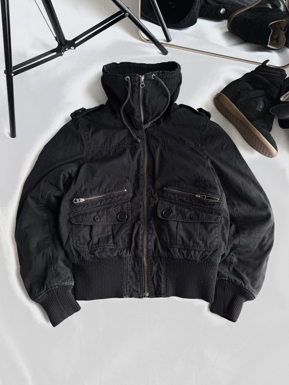 If Six Was Nine Vintage Y2K MkBomber Motorcycle Fur Collar Avantgarde Jacket Size US M / EU 48-50 / 2 - 5 Thumbnail