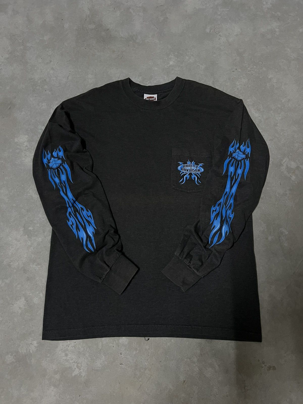 Harley Davidson Harley Davidson Blue Flame Long Sleeve Size US M / EU 48-50 / 2 - 1 Thumbnail