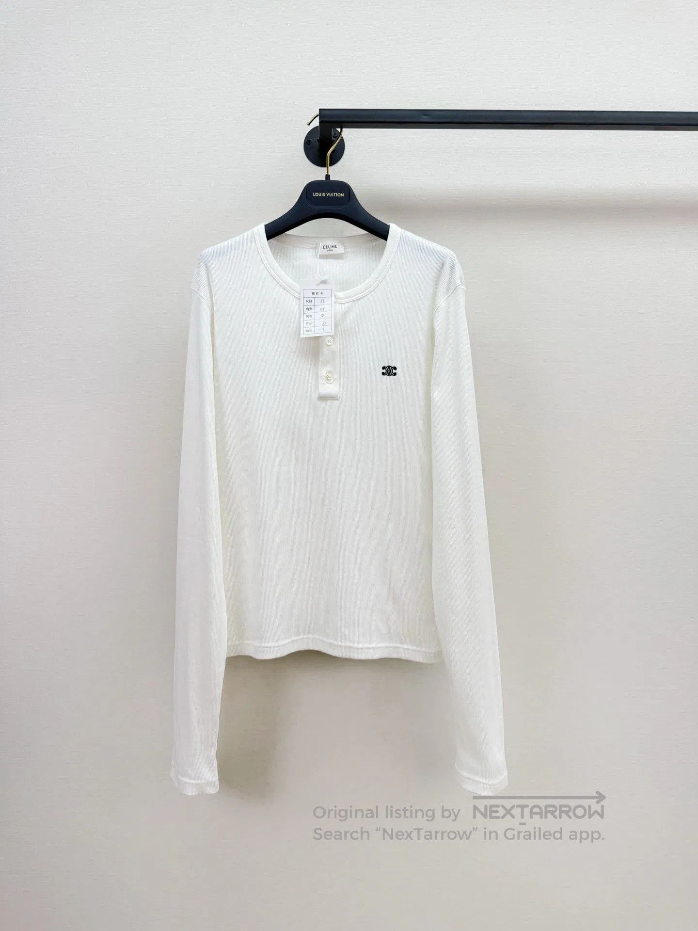 Celine Celine Triomphe Embroidery Long-Sleeve Top. Size US XL / EU 56 / 4 - 1 Thumbnail