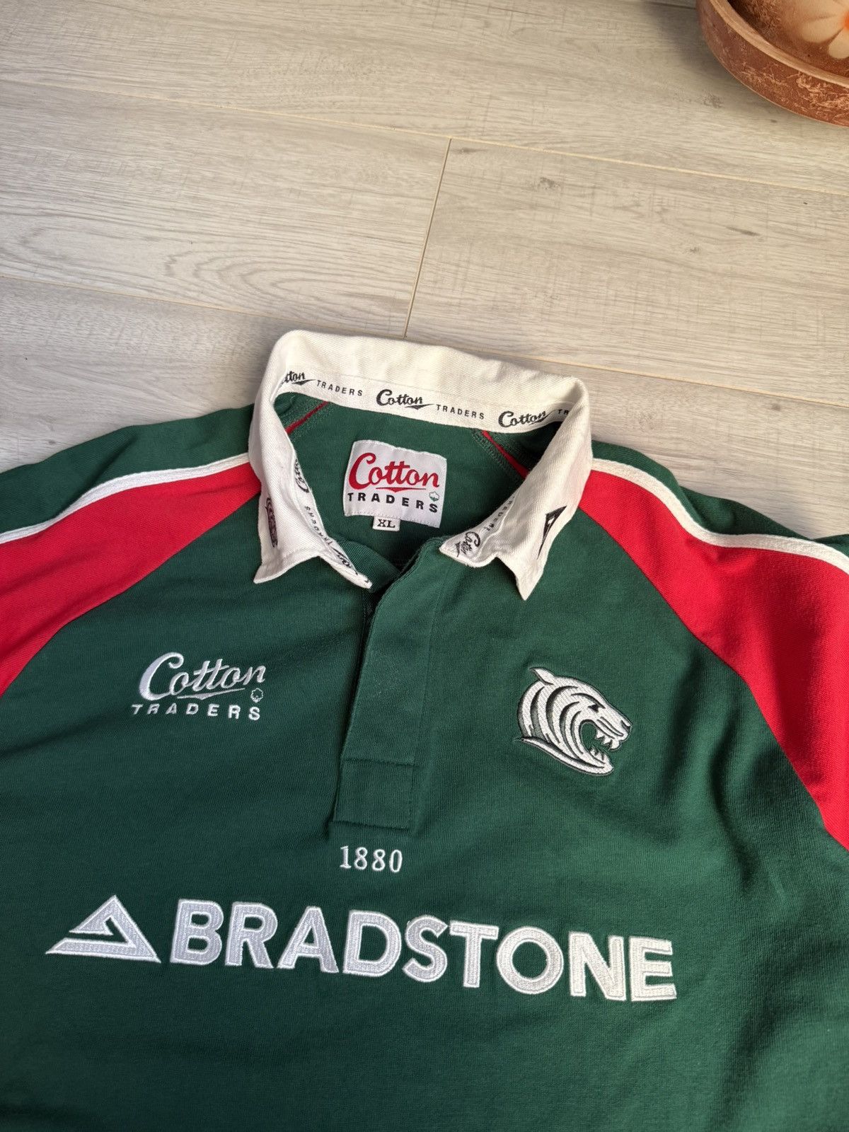 Cotton Traders Vintage Leicester Tigers Rugby Shirt 2004 Bradstone Size US XL / EU 56 / 4 - 4 Thumbnail