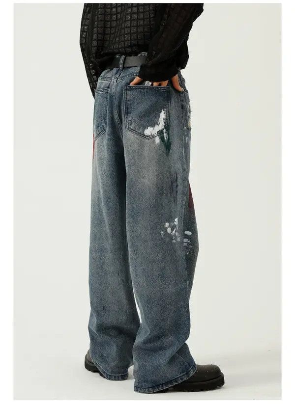Japanese Brand Noriyo x Saki Street style tie-dye slim wide-leg jeans Size US 32 / EU 48 - 3 Thumbnail