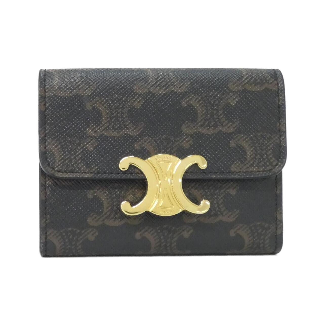 Celine Celine Celine Triomphe Canvas Wallet Textile Short Wallet 10I652DS3 DUTY FREE for USA Size ONE SIZE - 1 Thumbnail