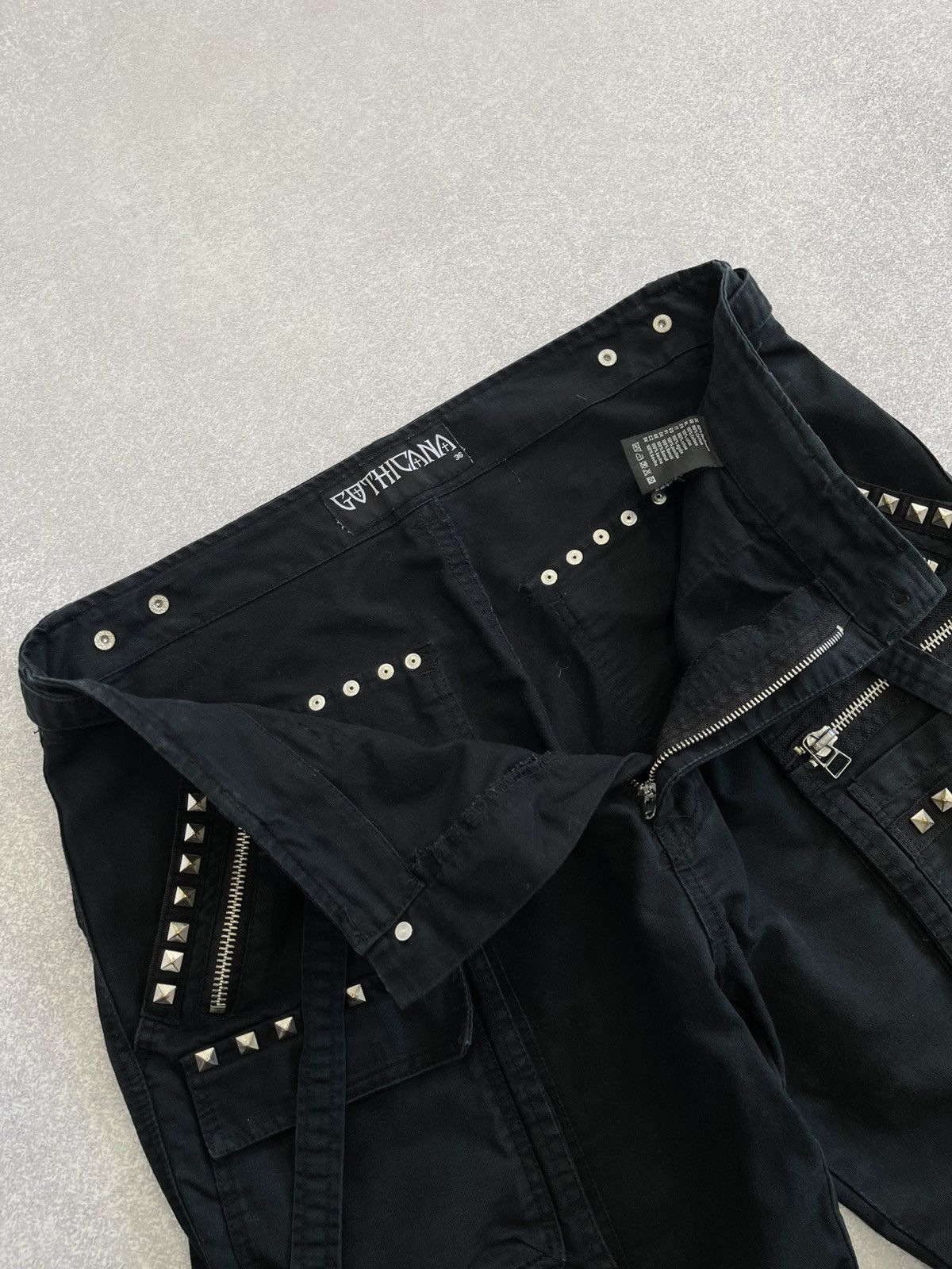 Japanese Brand 90's Gothicana by EMP Studded Punk Y2k Baggy Bondage Pants Size US 36 / EU 52 - 7 Thumbnail