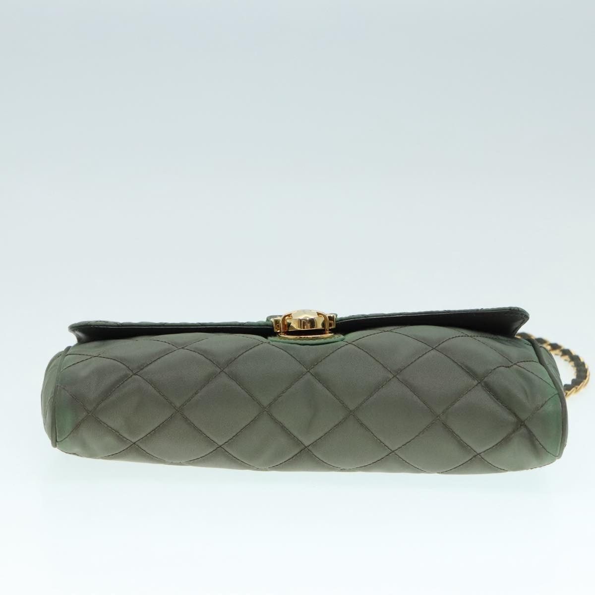 Prada PRADA Chain Quilted Shoulder Bag Nylon Khaki Gold Size ONE SIZE - 5 Thumbnail