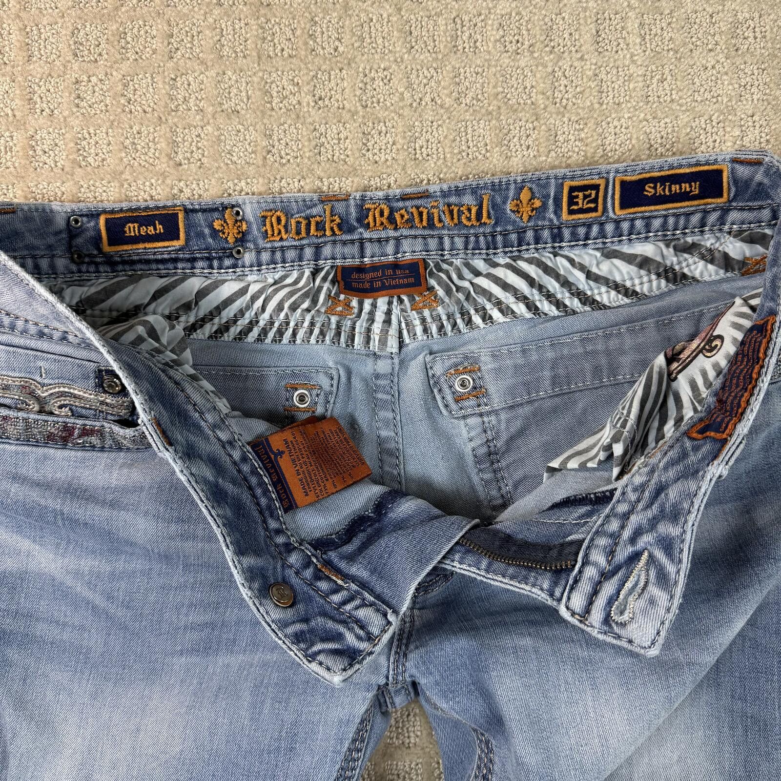 Rock Revival Rock Revival Skinny Jeans Light Wash 32 Size 32" / US 10 / IT 46 - 3 Thumbnail