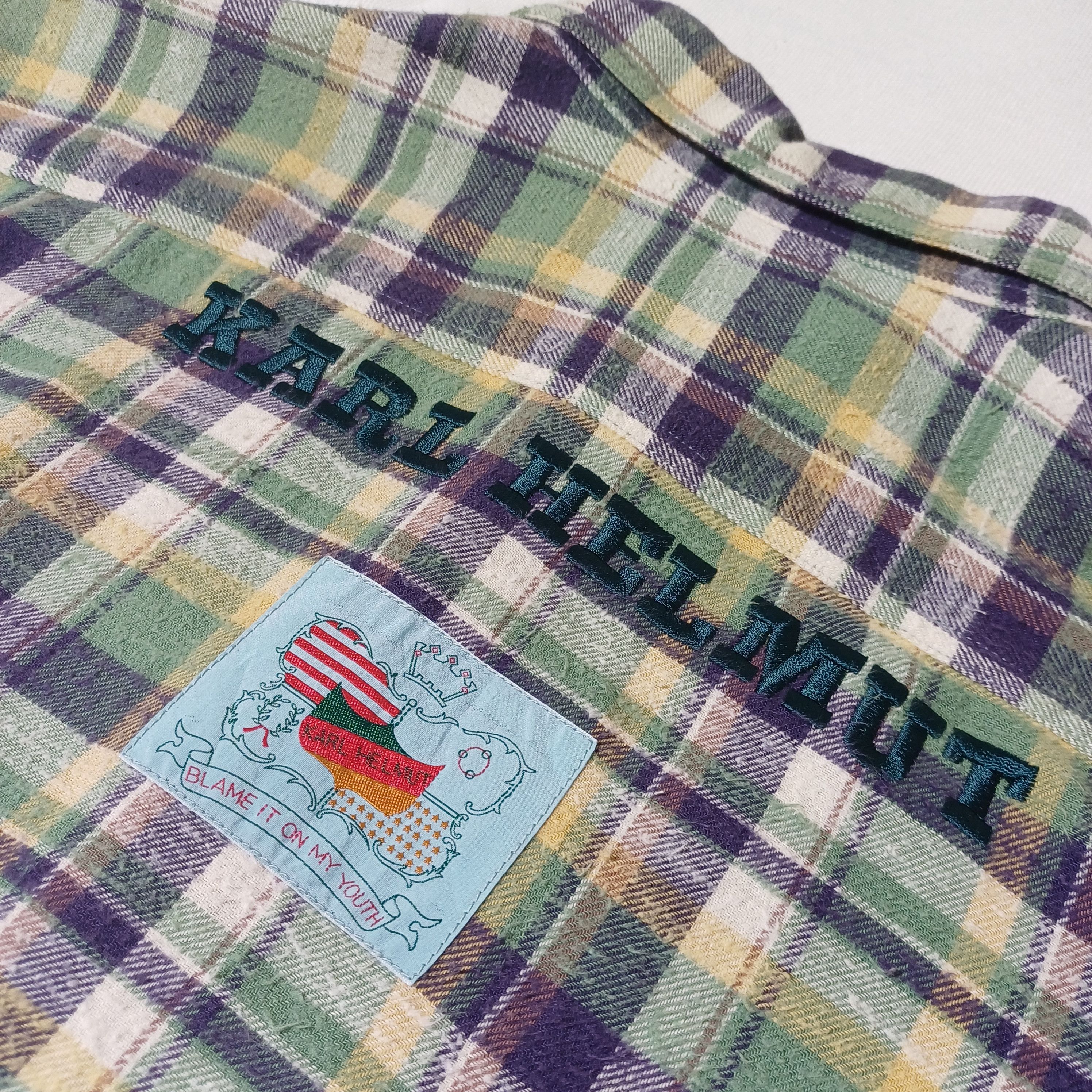 Karl Helmut Karl Helmut Flannel Casual Patch Shirt Japan Size US L / EU 52-54 / 3 - 7 Thumbnail
