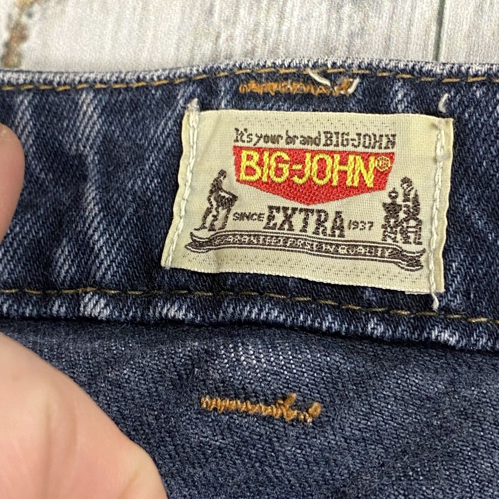 Big John VINTAGE Big John Jeans Slim 30 Regular 30x33 Deep Indigo Japanese Indigo Denim Mens Jeans 90s-98s Theme Japanese Indigo Denim Slim Men Size US 30 / EU 46 - 6 Thumbnail