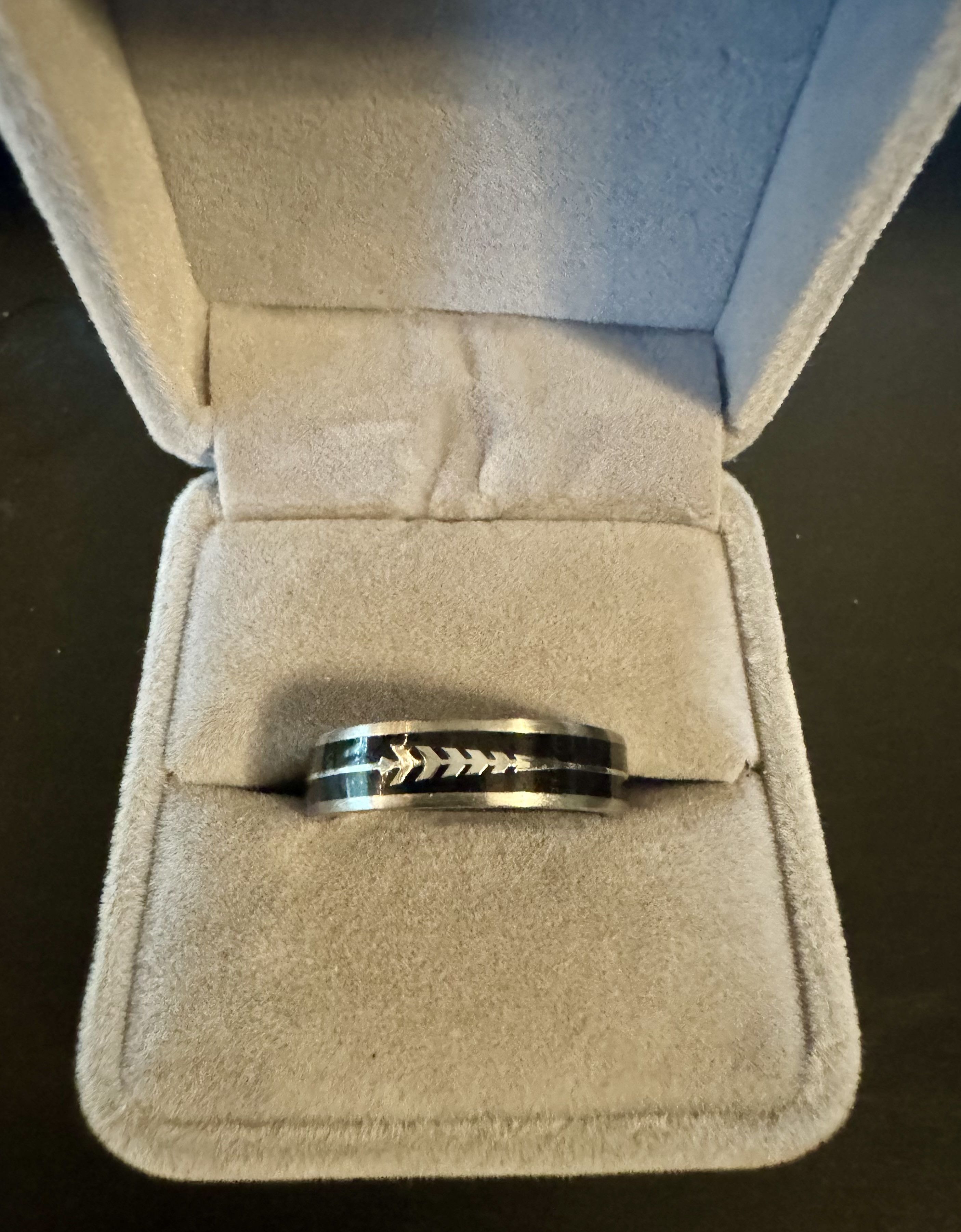 Bomb Party Titanium and Black Wood Ring Size ONE SIZE - 1 Preview