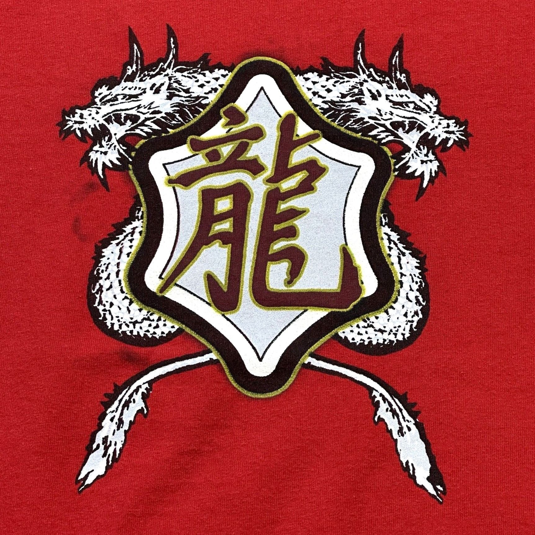 Vintage VINTAGE AZ Jeans Shirt Mens 3XL Red Dragon Kanji Long Sleeve Grunge Y2K Size US XXL / EU 58 / 5 - 2 Thumbnail