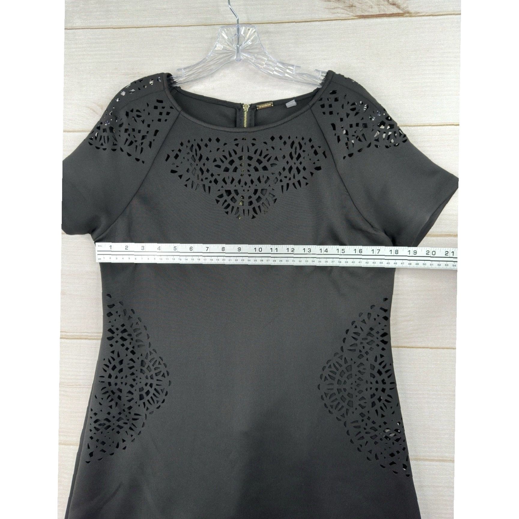 Elie Tahari Tahari Dress Womens 12 Sheath Round Neckline Zip Knit Polyester Blend Black Casual Formal Party/Cocktail 12 Womens Size XL / US 12-14 / IT 48-50 - 7 Thumbnail