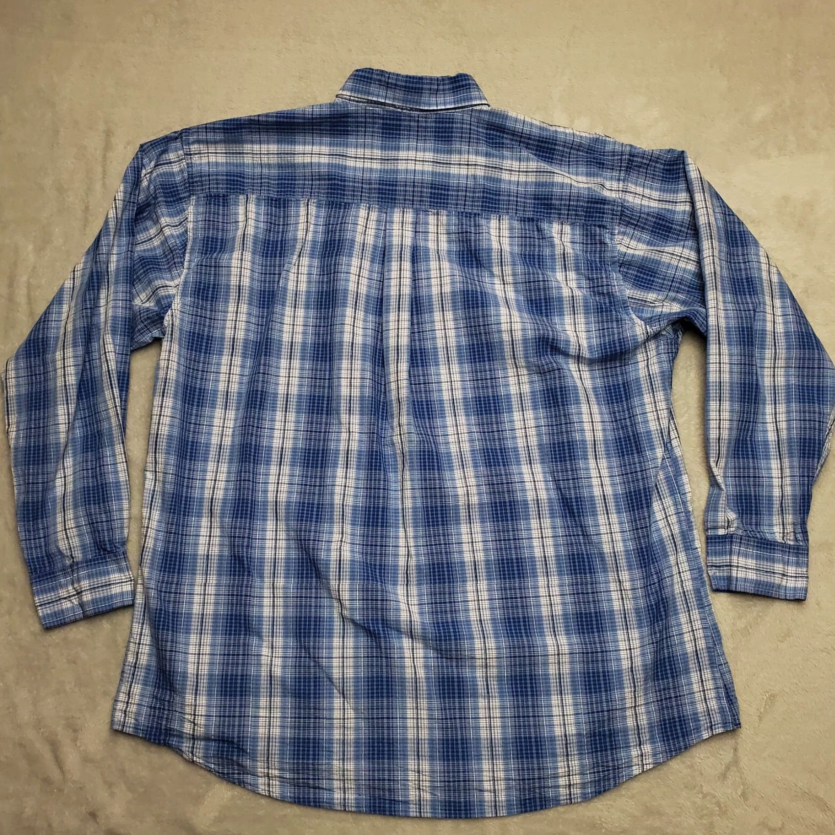 Vintage Pintlar Shirt Mens 2XL BLUE Plaid Button-Down Long Sleeve Western Casual Cowboys Shirt Mens Blue Plaid Button-Up Long Sleeve Size US XXL / EU 58 / 5 - 5 Thumbnail