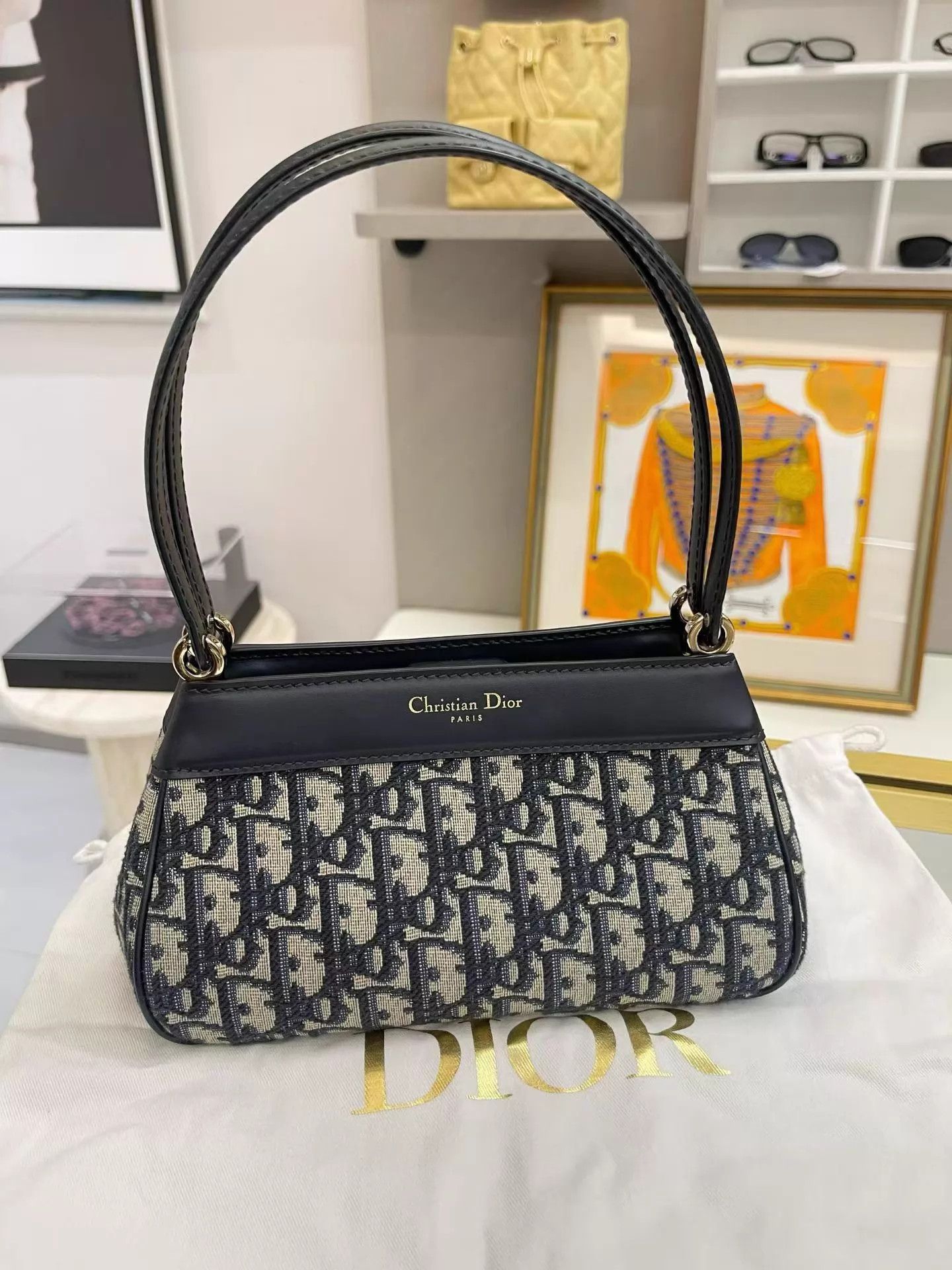 Dior Dior Oblique Key Bag Blue Underarm Like New Size ONE SIZE - 6 Thumbnail
