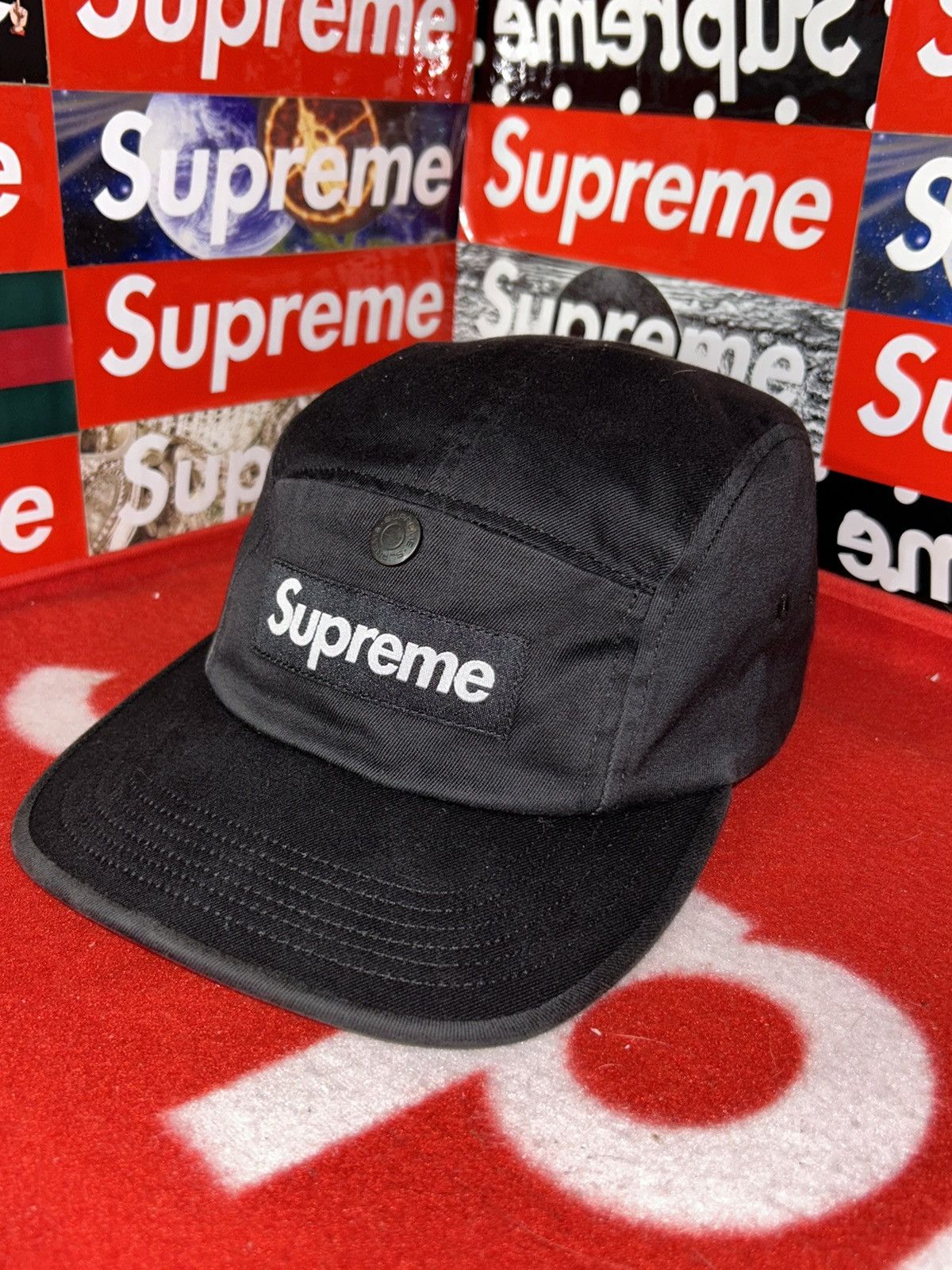 Supreme Supreme Snap Button Pocket Camp Cap Black FW18 Size ONE SIZE - 8 Thumbnail