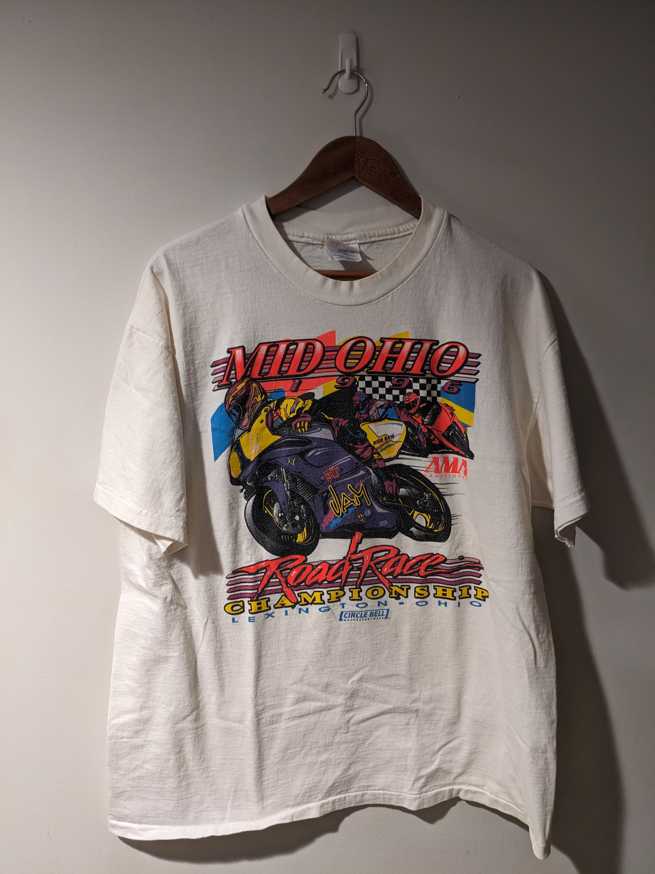 NASCAR × Vintage Vintage 1996 Mid Ohio Road Race Championship T-Shirt Size US XL / EU 56 / 4 - 1 Thumbnail