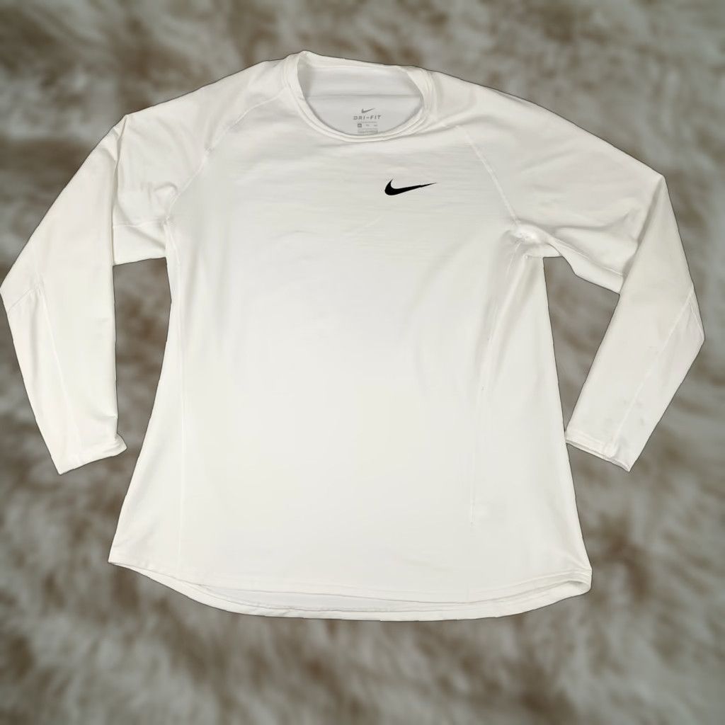 Nike Nike Sweatshirt Mens 2XL White Lightweight Pullover Swoosh 1/4 Zip Dri-FIT Jogging Running Gym Size US XXL / EU 58 / 5 - 1 Thumbnail