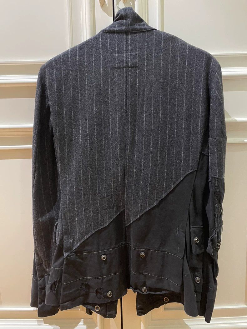 Greg Lauren greg laurenStriped wool patchwork military suit jacket 2506 Size 42S - 4 Thumbnail