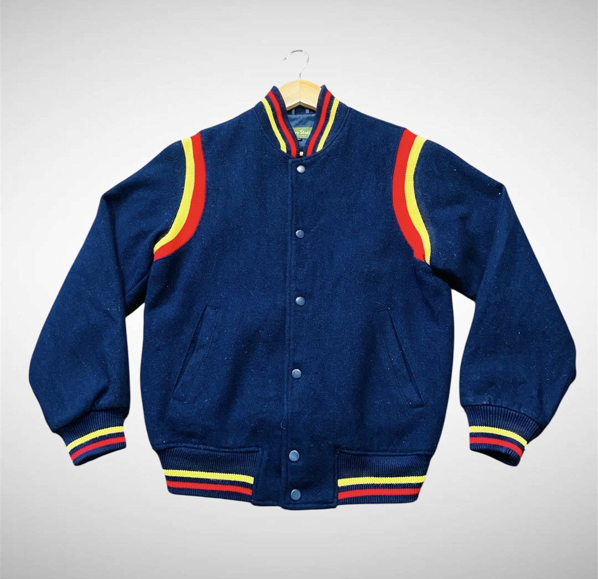 Vintage Vintage Key Station Wool Varsity Jacket Size US L / EU 52-54 / 3 - 3 Thumbnail